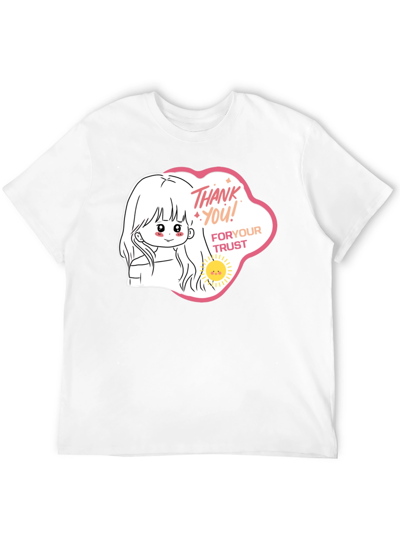 Cute Cartoon Graphic Black T-Shirt