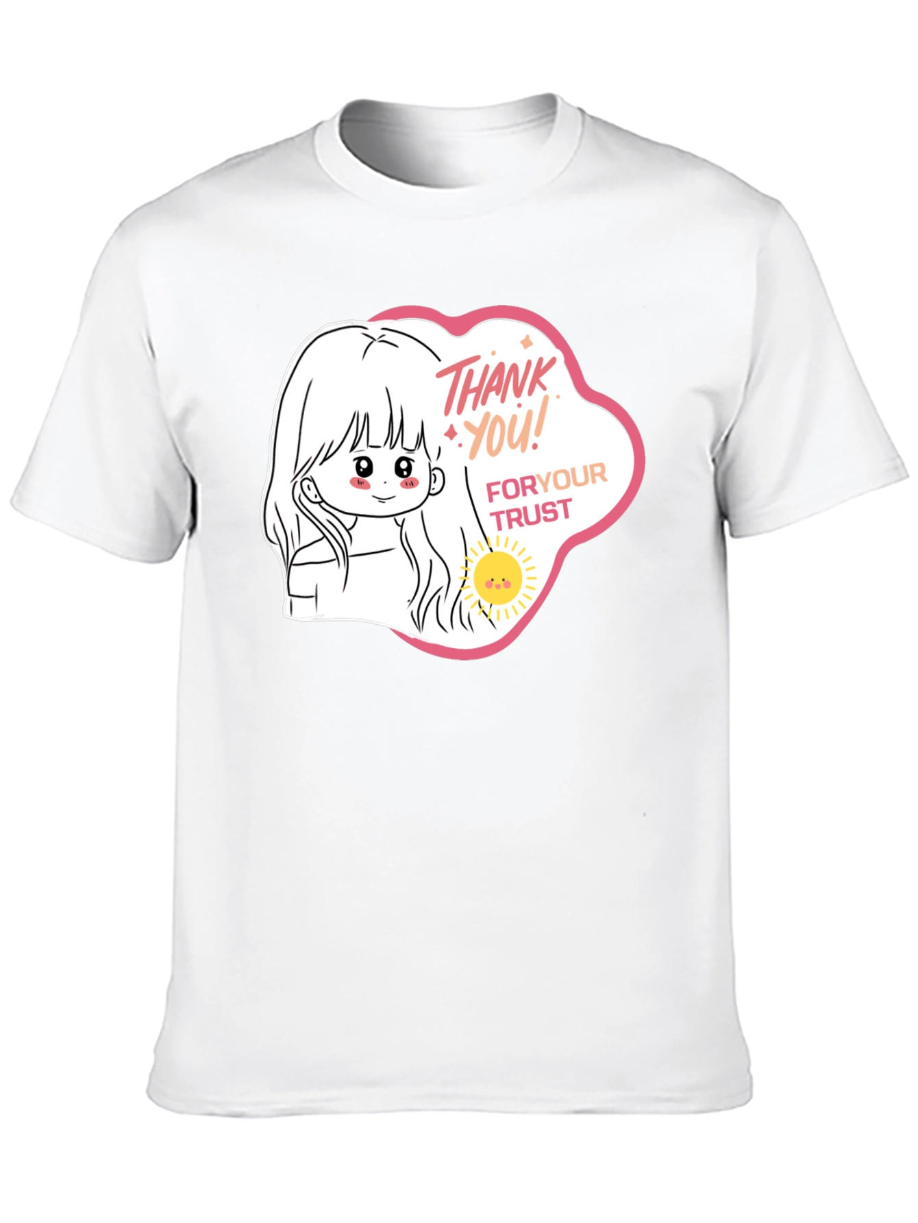 Cute Cartoon Graphic Black T-Shirt