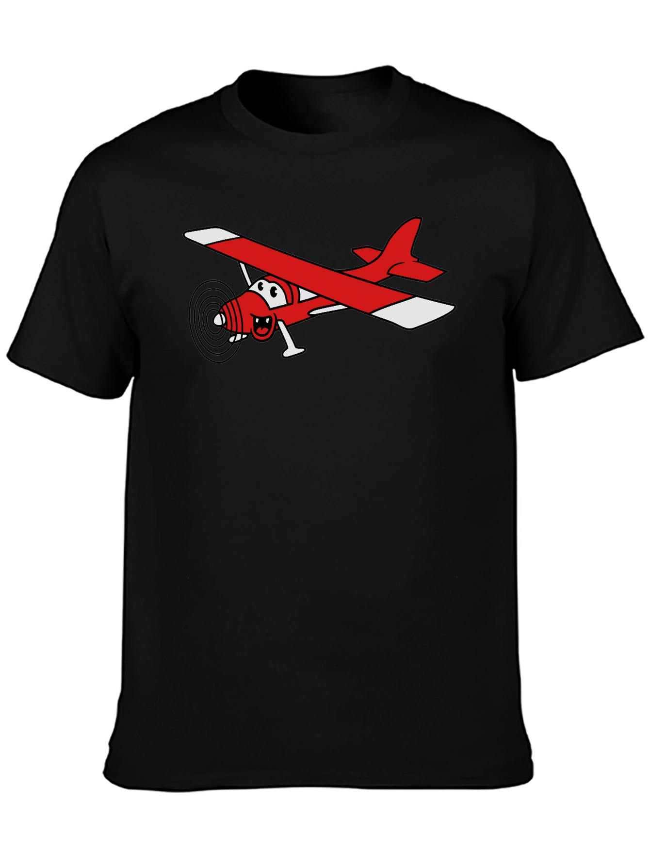 Cartoon Plane T-Shirt - Black