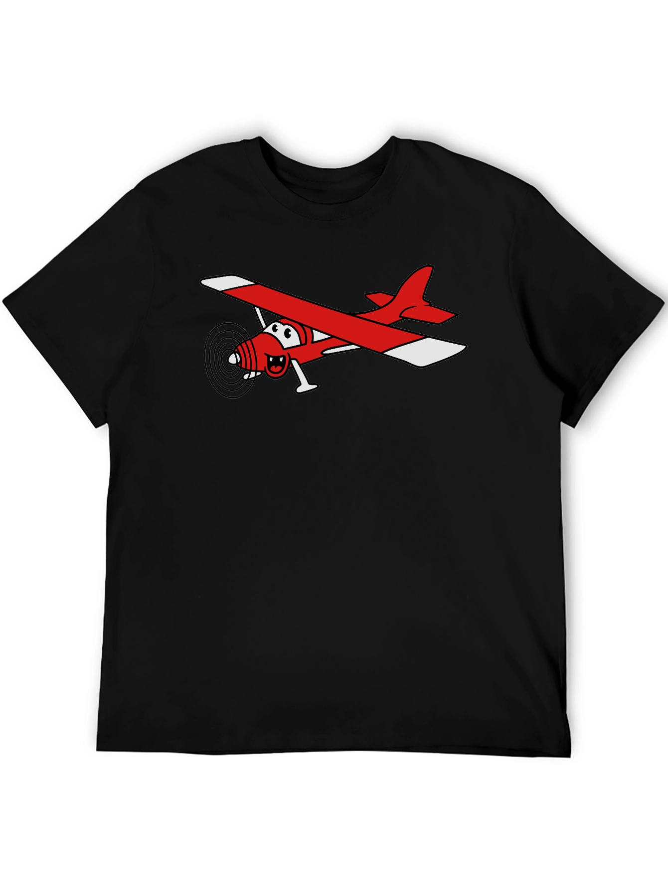 Cartoon Plane T-Shirt - Black