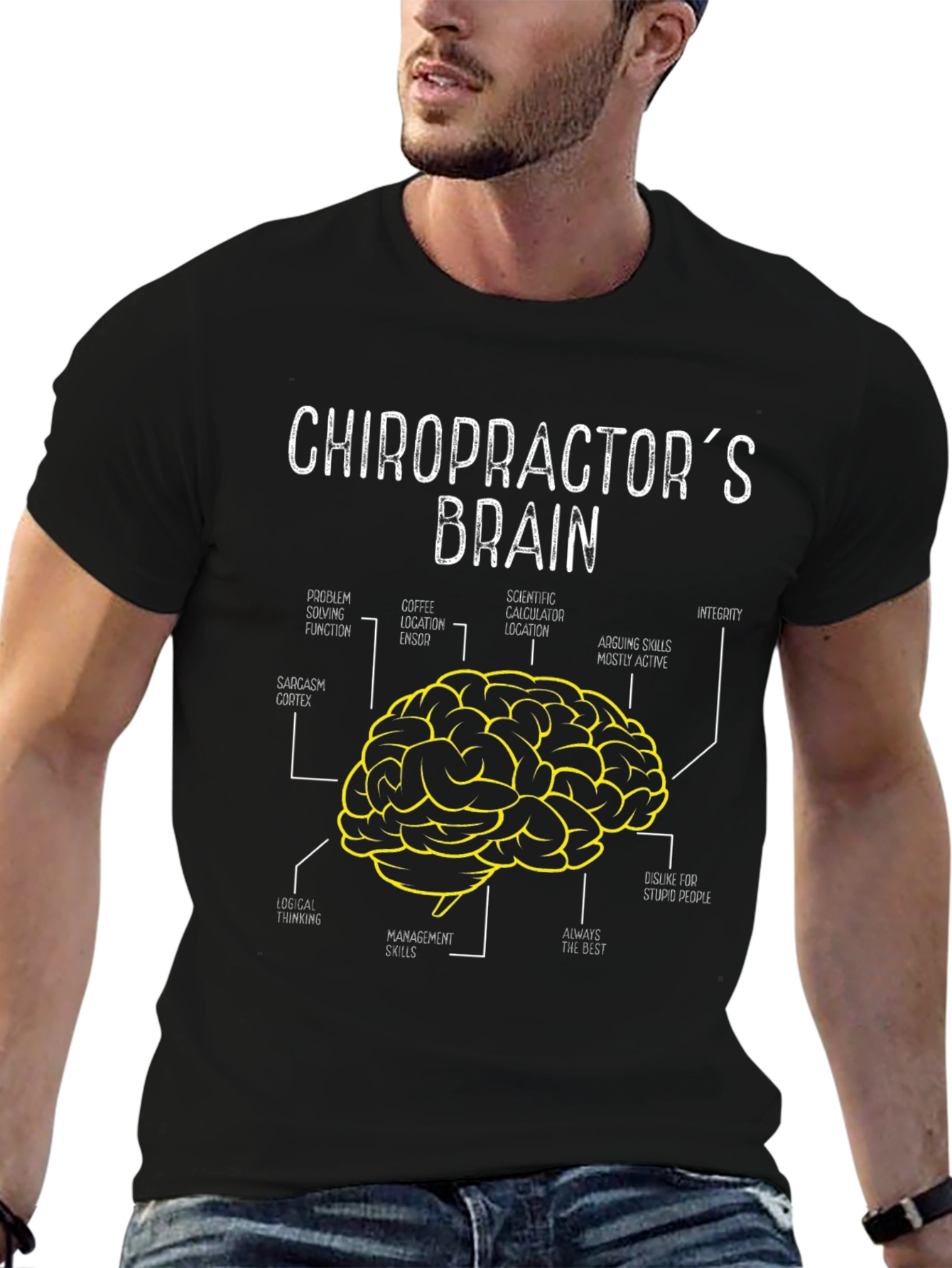 Chiropractors Brain Graphic T-Shirt - Funny Anatomy Tee