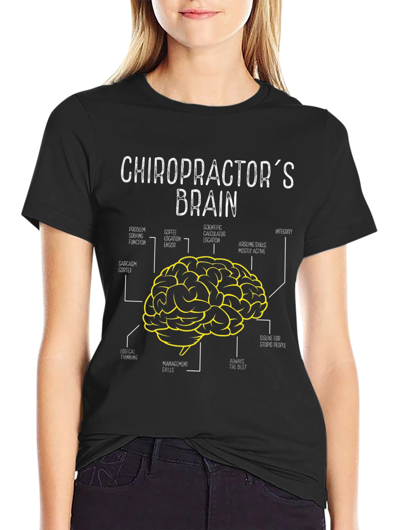 Chiropractors Brain Graphic T-Shirt - Funny Anatomy Tee