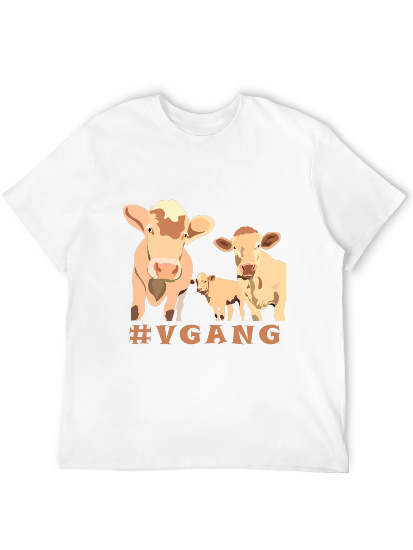 Vegan Cow T-Shirt - #VGANG - Unisex Black Tee