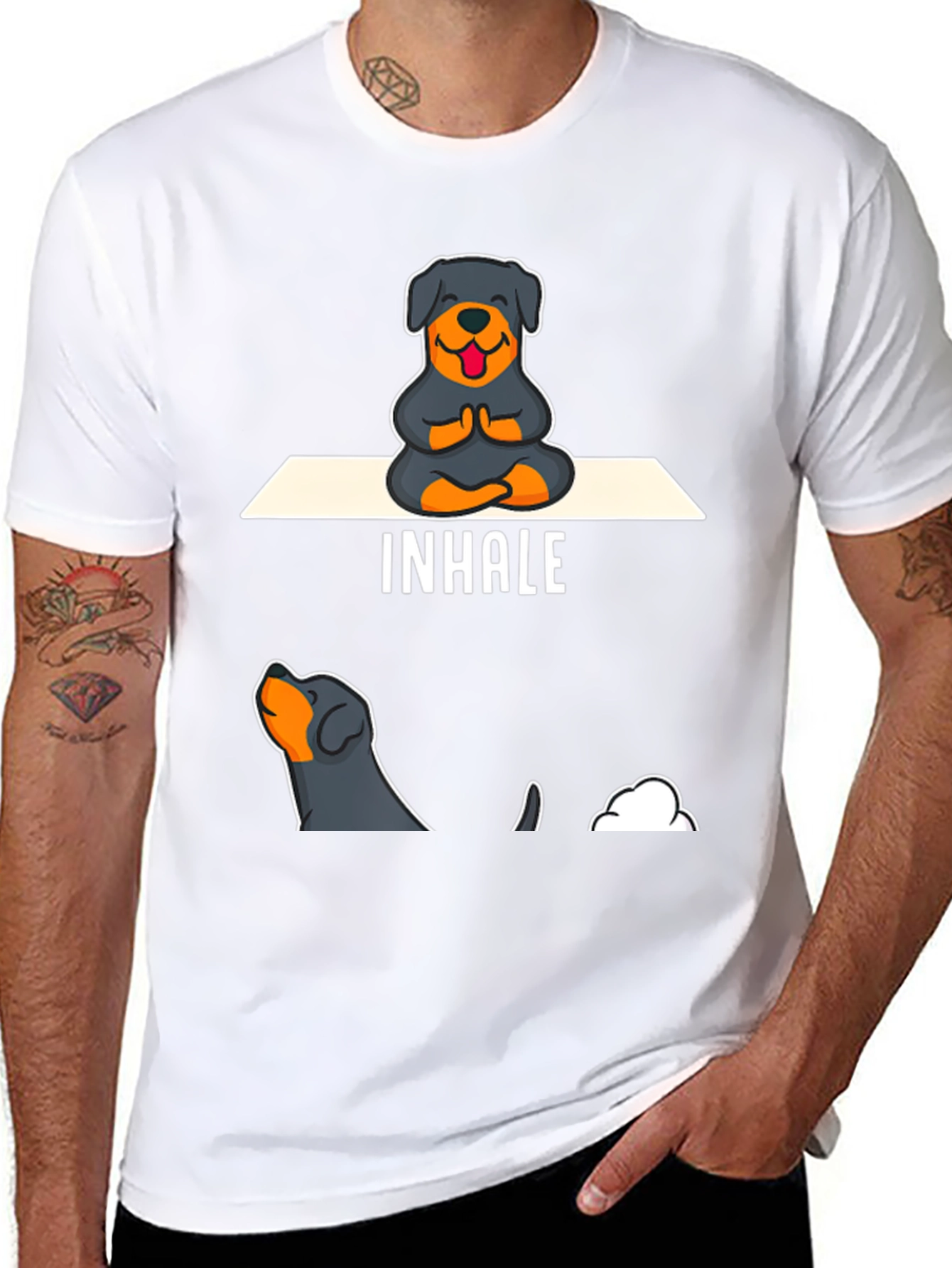 Rottweiler Yoga Inhale T-Shirt