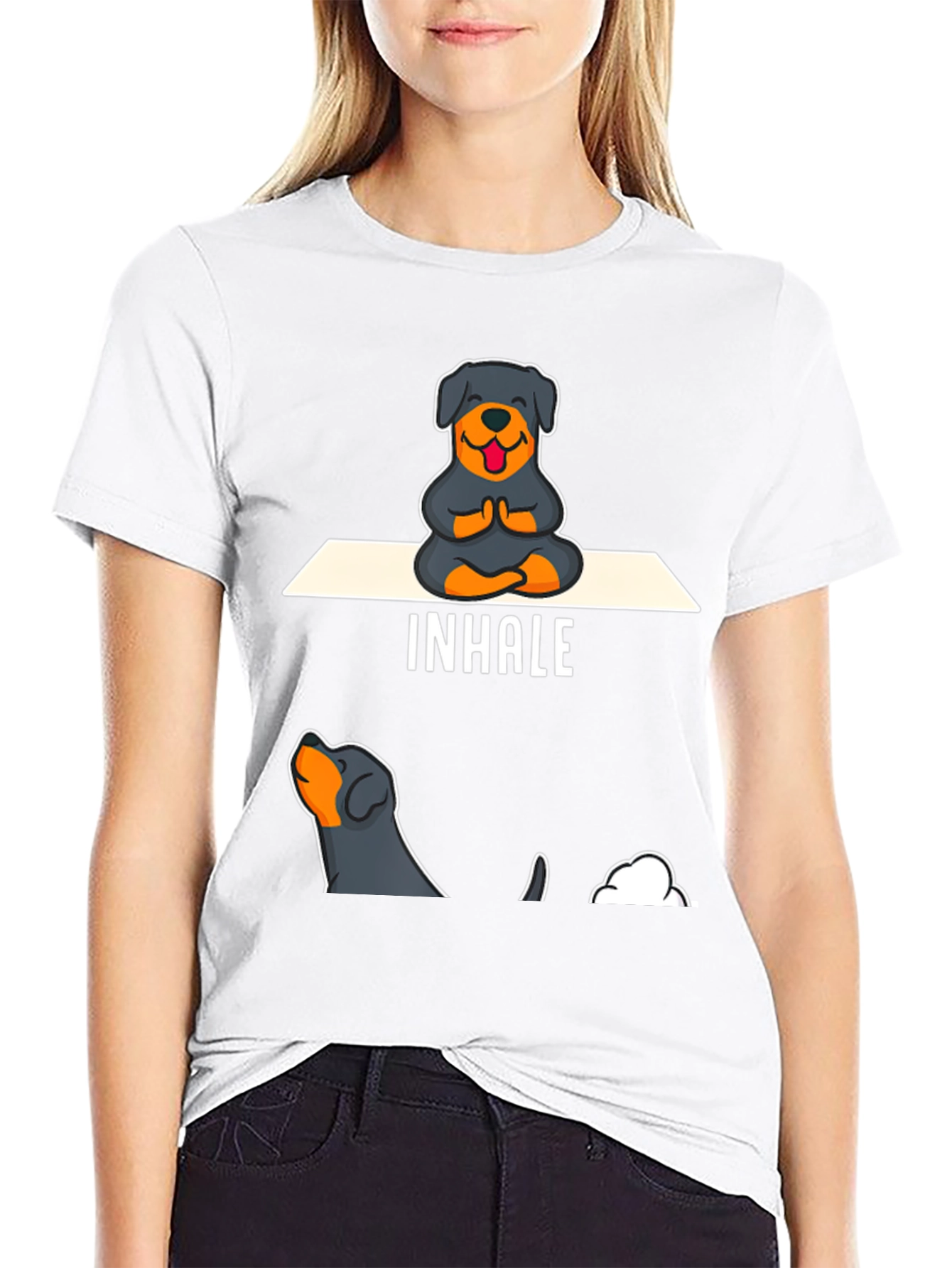 Rottweiler Yoga Inhale T-Shirt