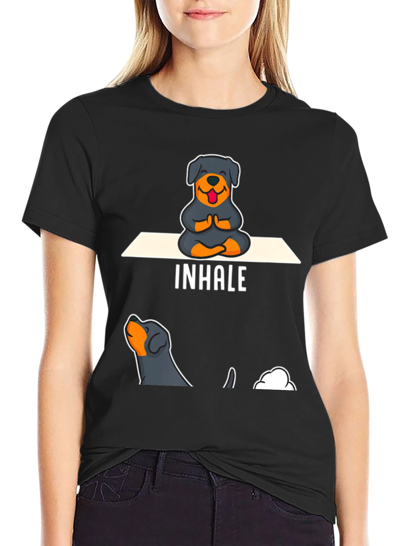 Rottweiler Yoga Inhale T-Shirt