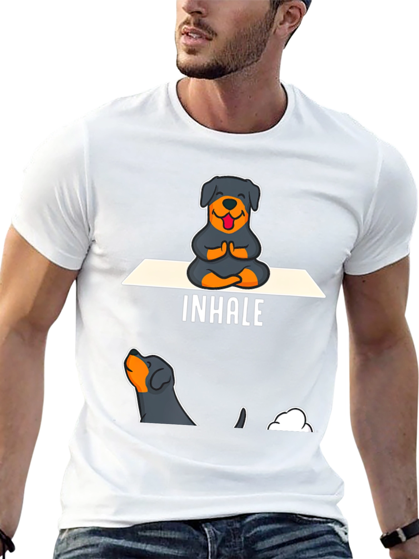 Rottweiler Yoga Inhale T-Shirt