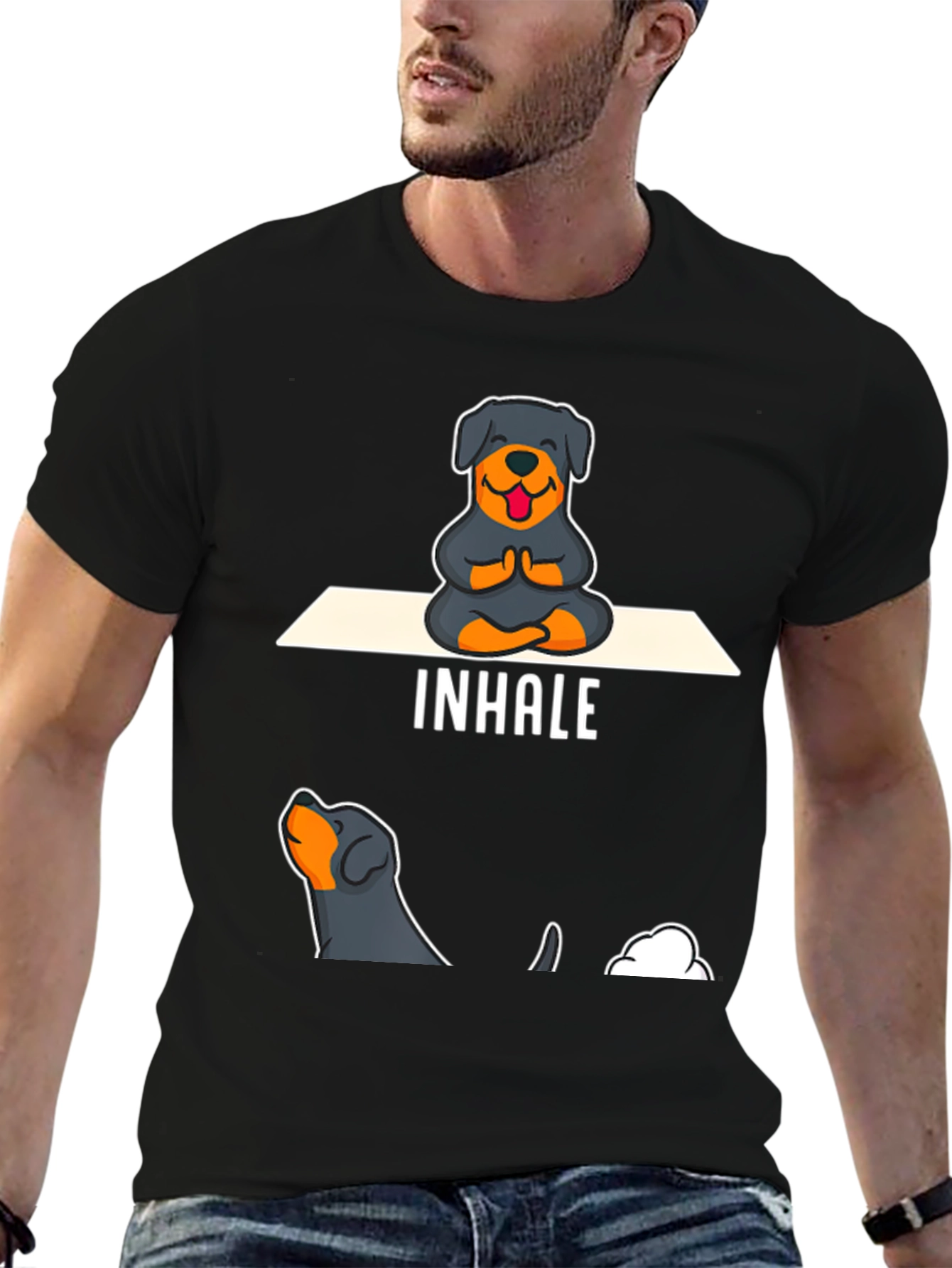 Rottweiler Yoga Inhale T-Shirt