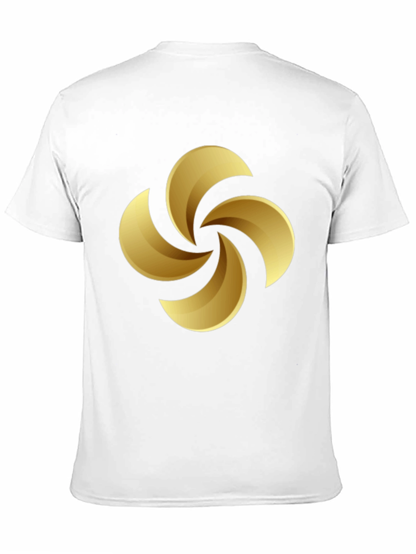 Golden Swirl Graphic Tee - Black Cotton Casual