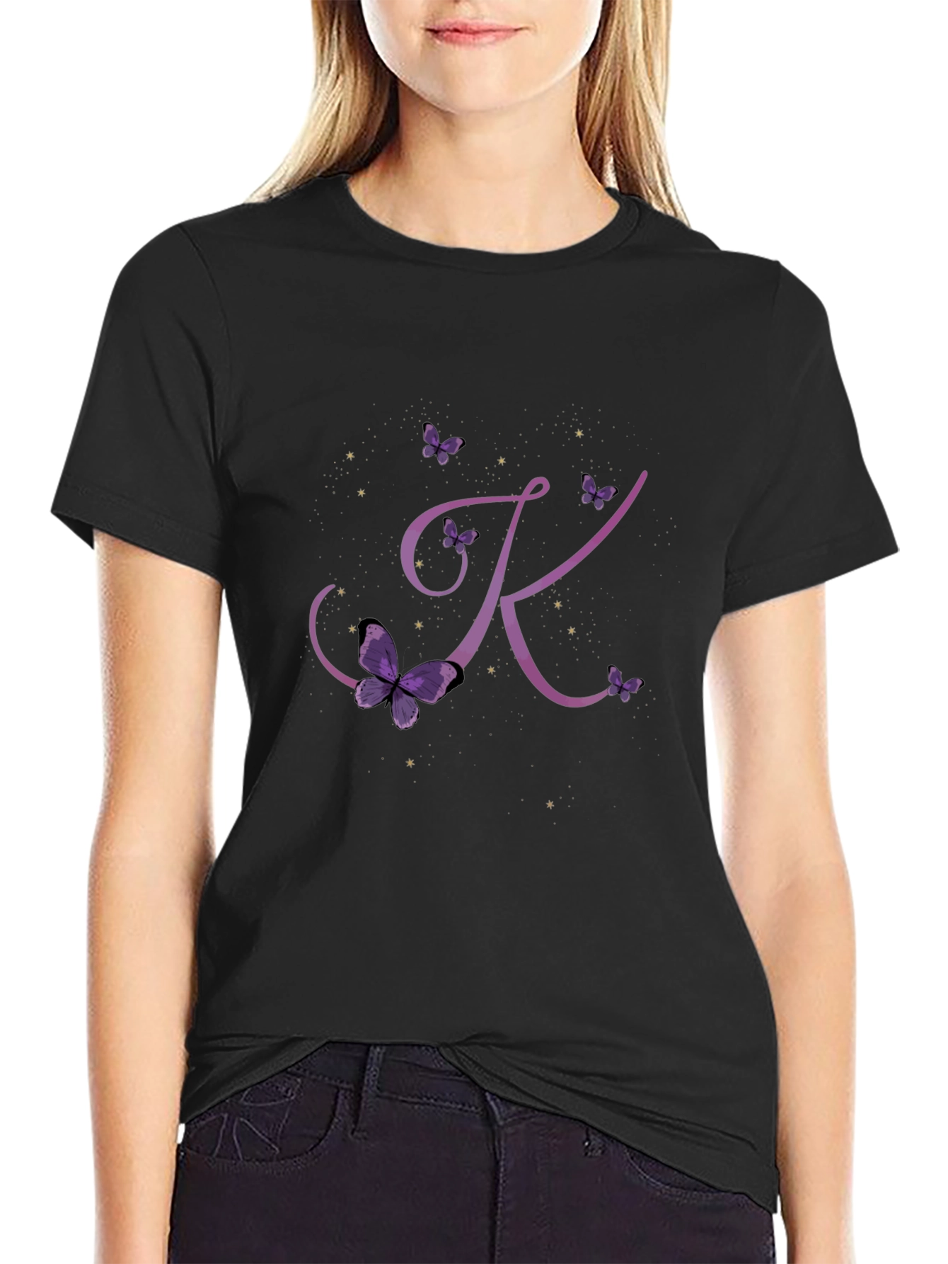 Butterfly Letter K Initial T-Shirt