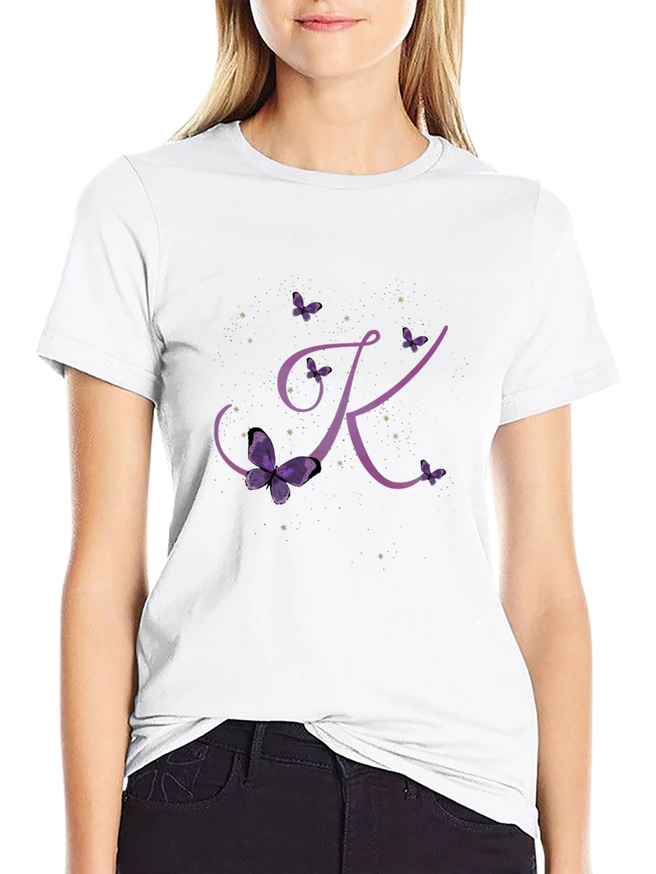 Butterfly Letter K Initial T-Shirt