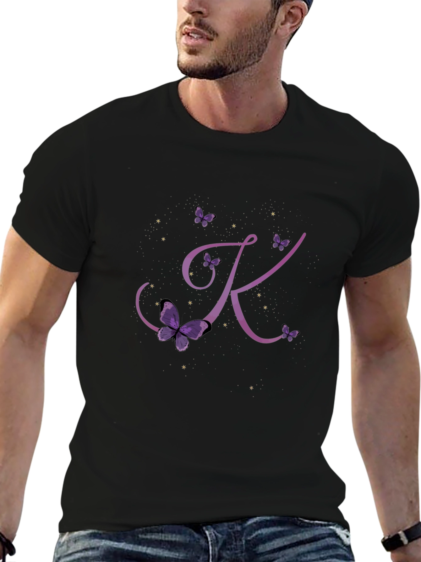 Butterfly Letter K Initial T-Shirt
