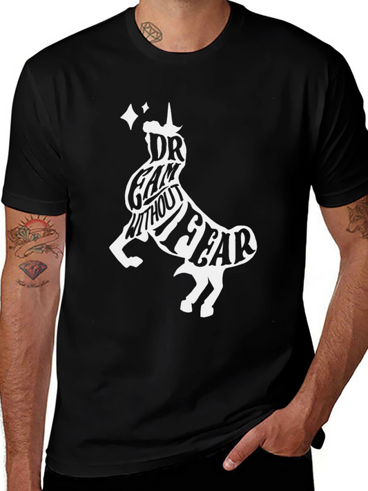 Dream Fearless Unicorn Graphic Tee - Black