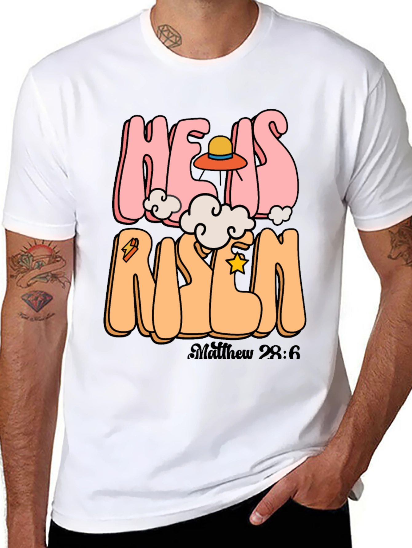 He Is Risen Graphic Tee - Easter Celebration