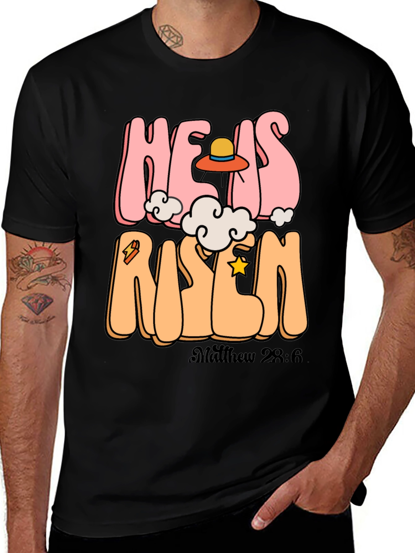 He Is Risen Graphic Tee - Easter Celebration