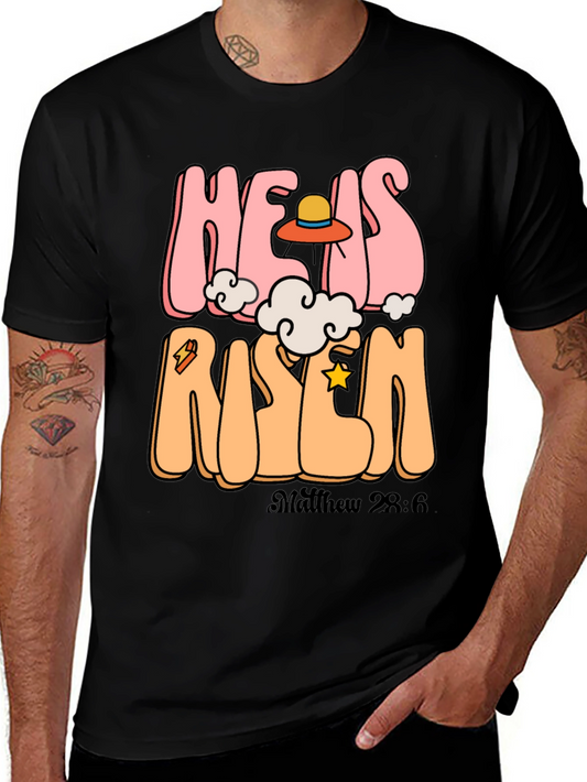 He Is Risen Graphic Tee - Easter Celebration