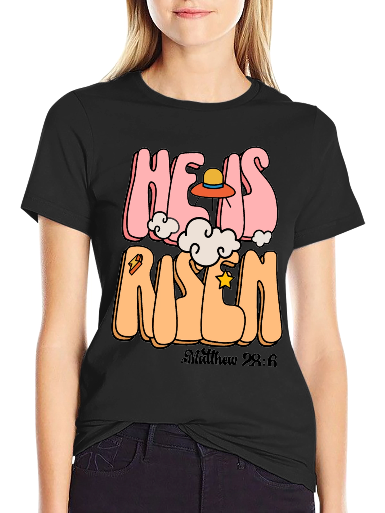 He Is Risen Graphic Tee - Easter Celebration