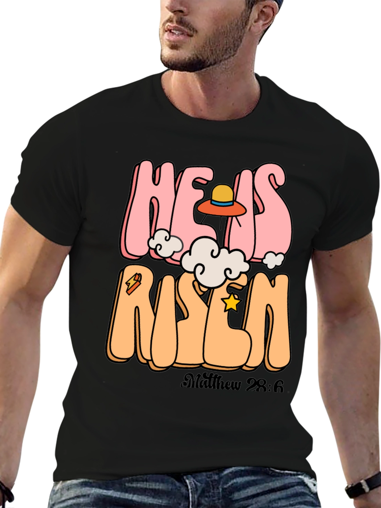 He Is Risen Graphic Tee - Easter Celebration