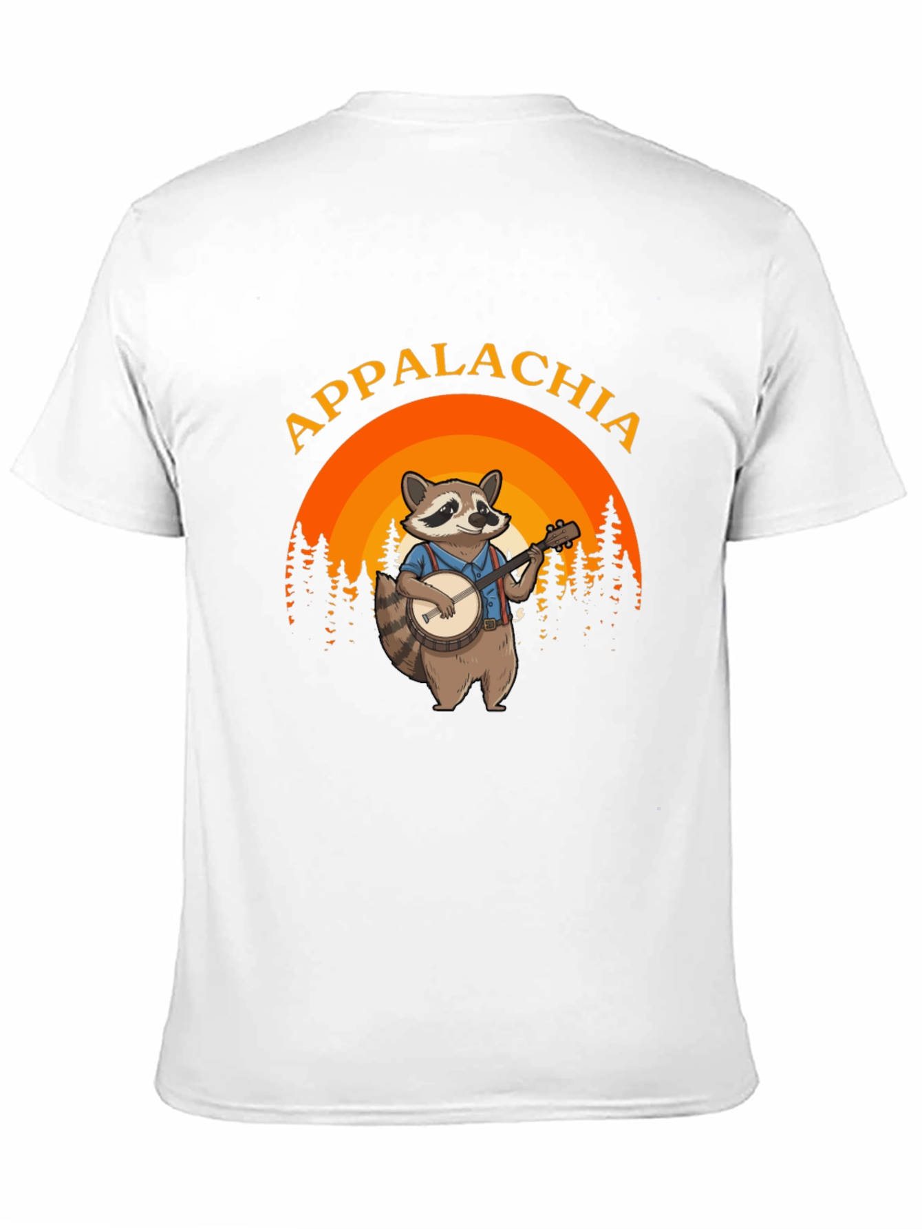 Appalachia Raccoon Banjo Black T-Shirt