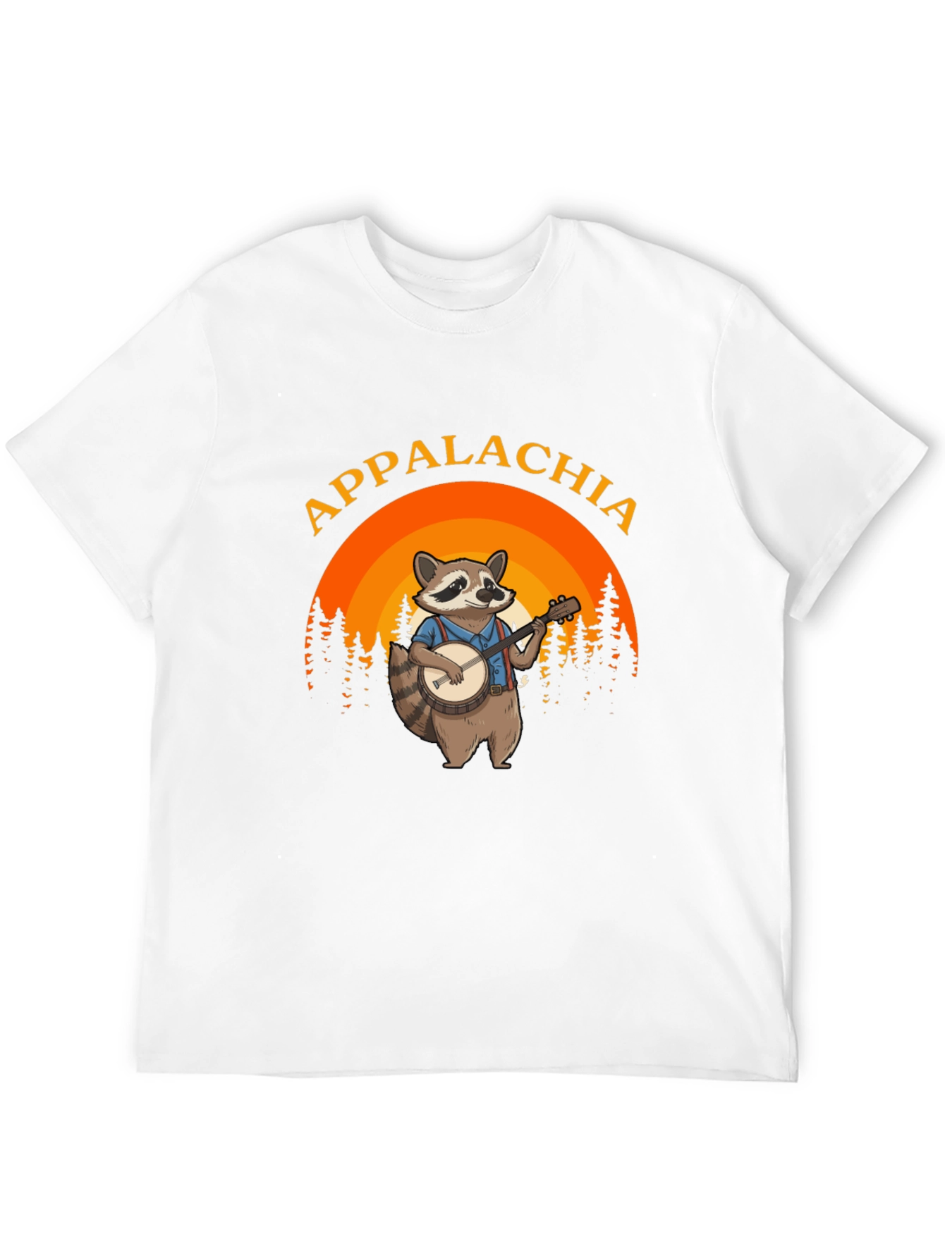Appalachia Raccoon Banjo Black T-Shirt