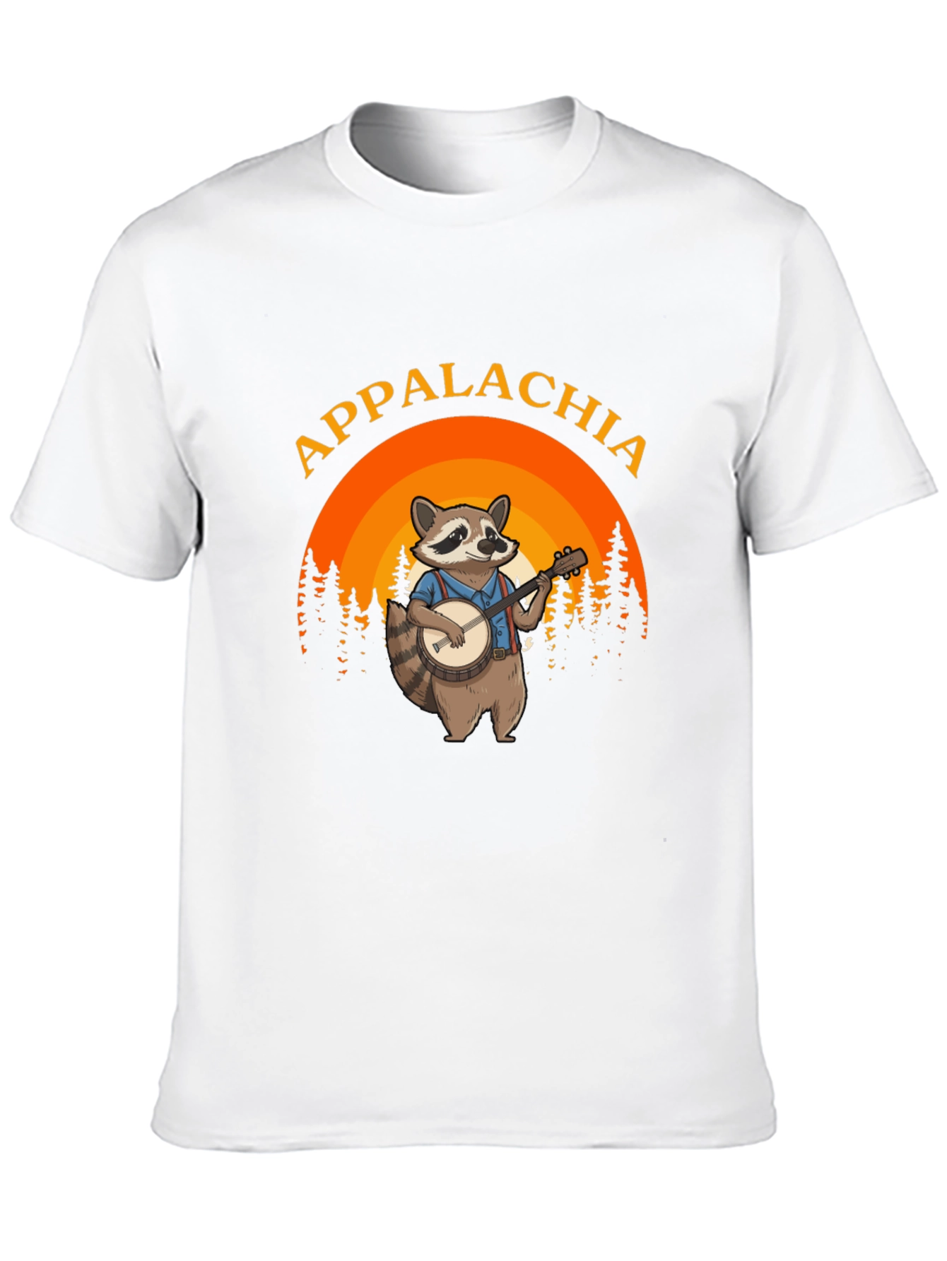 Appalachia Raccoon Banjo Black T-Shirt