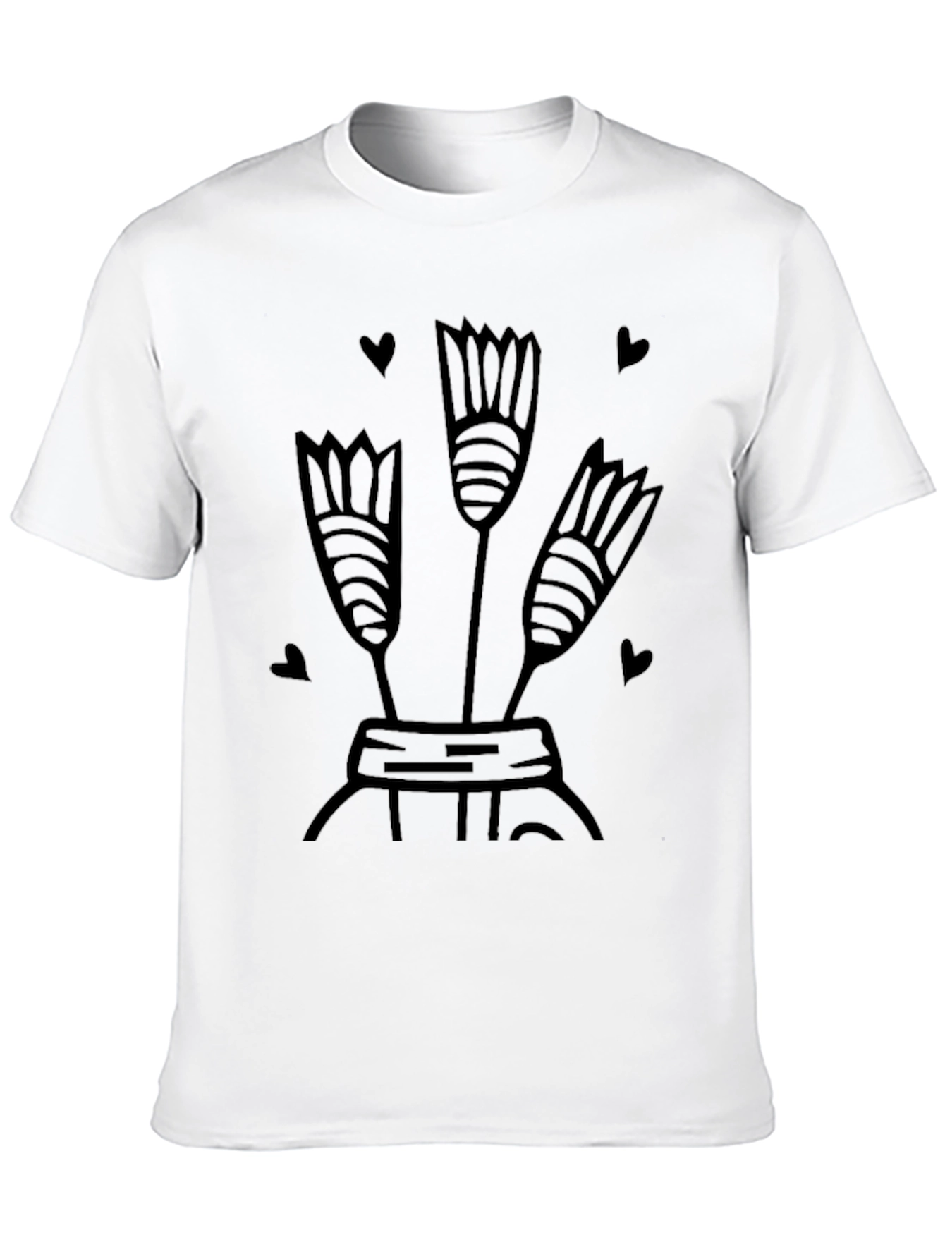 Floral Heart Graphic Tee - Stylish Black T-Shirt