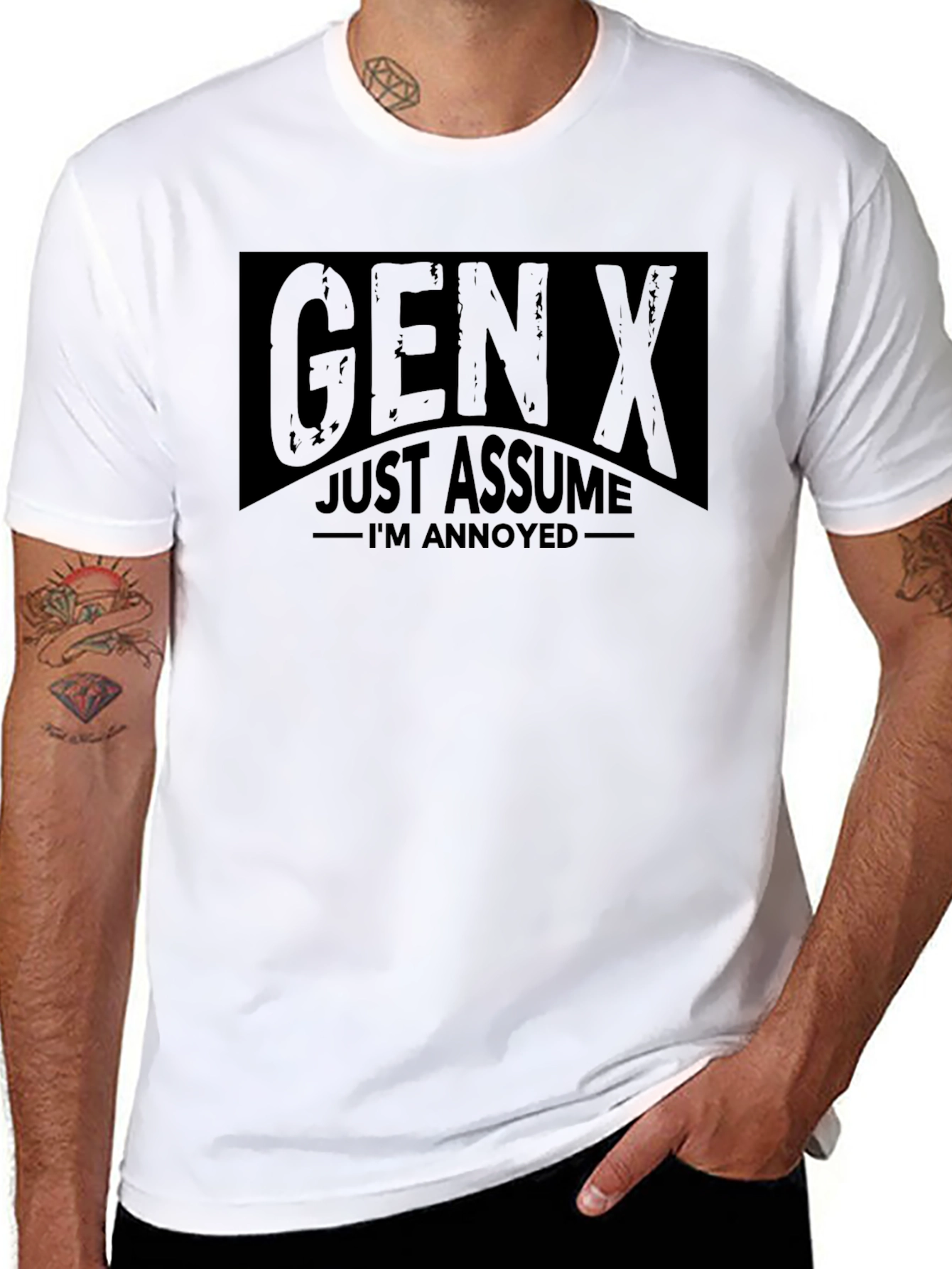 Gen X Just Assume Im Annoyed Black T-Shirt