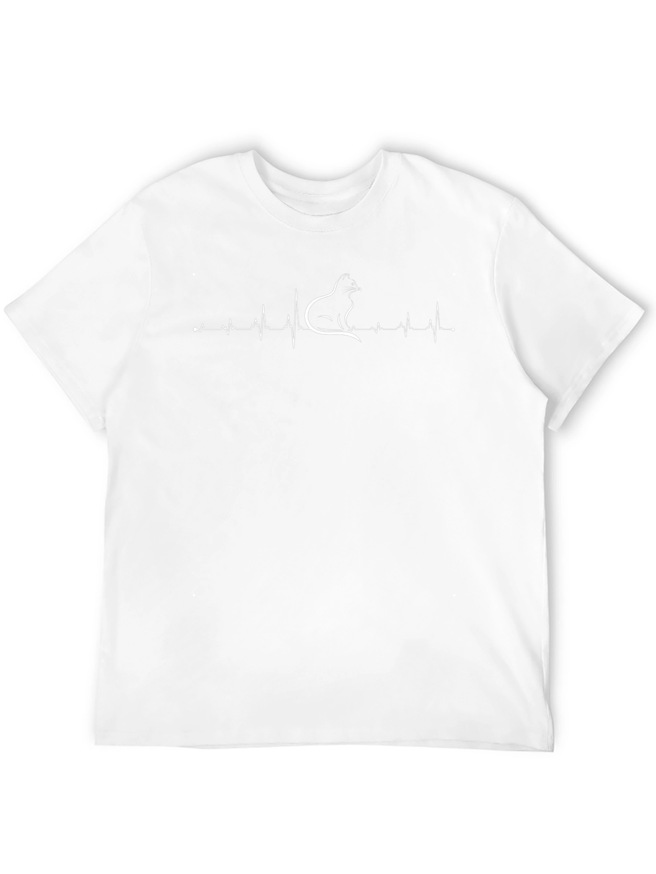 Cat Heartbeat Graphic Tee - Stylish Casual Wear