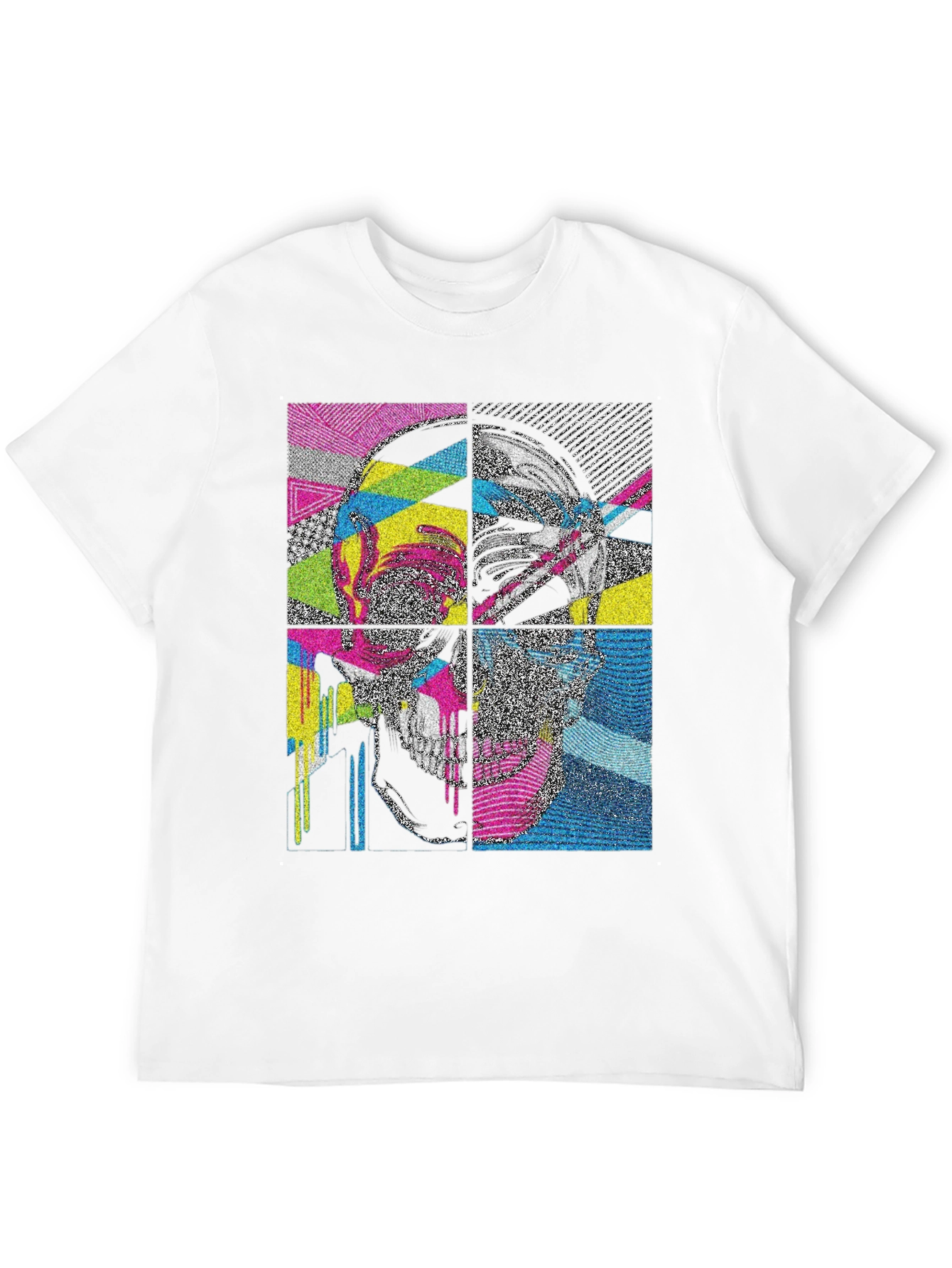 Abstract Skull Graphic Print T-Shirt