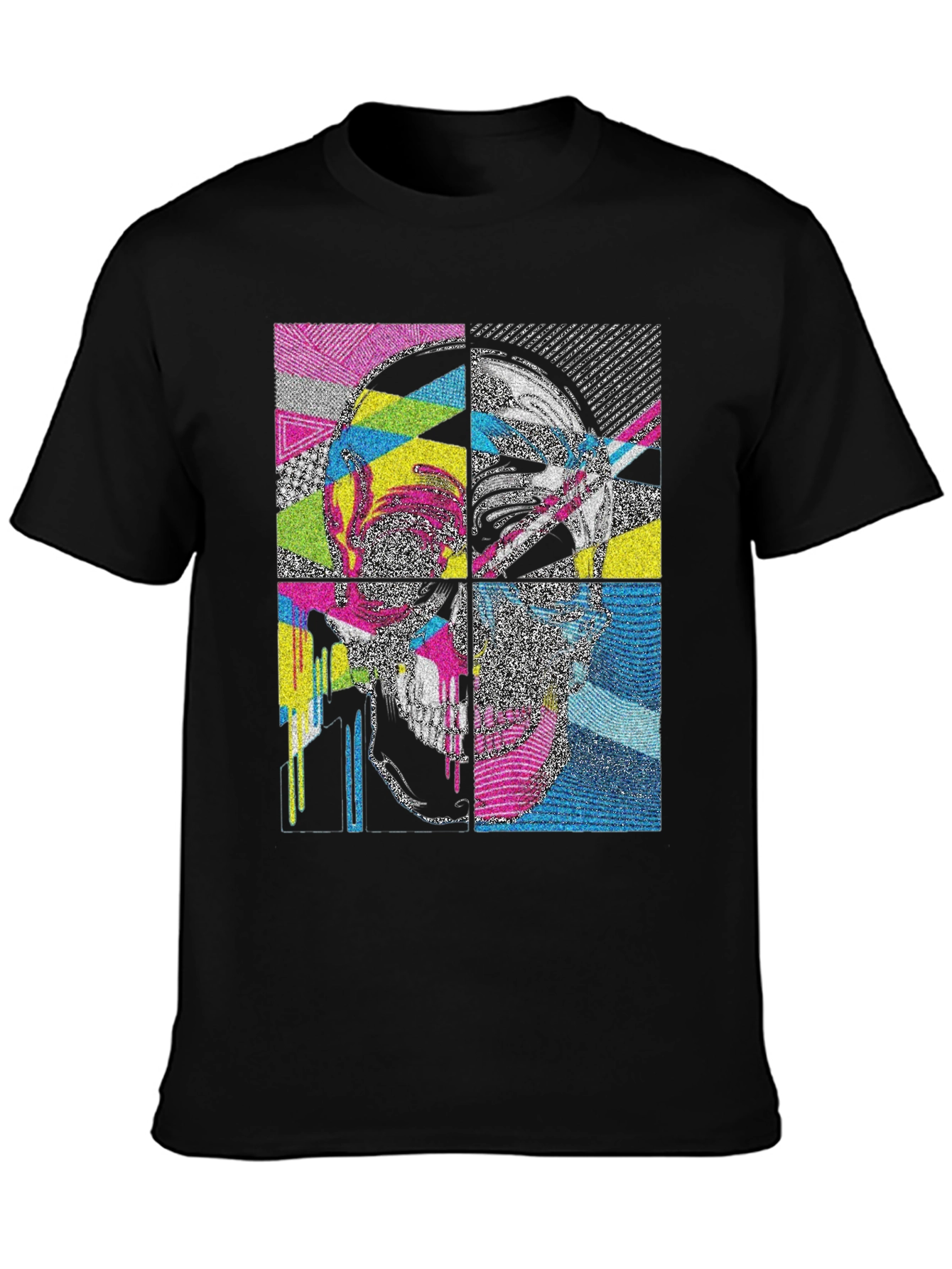 Abstract Skull Graphic Print T-Shirt