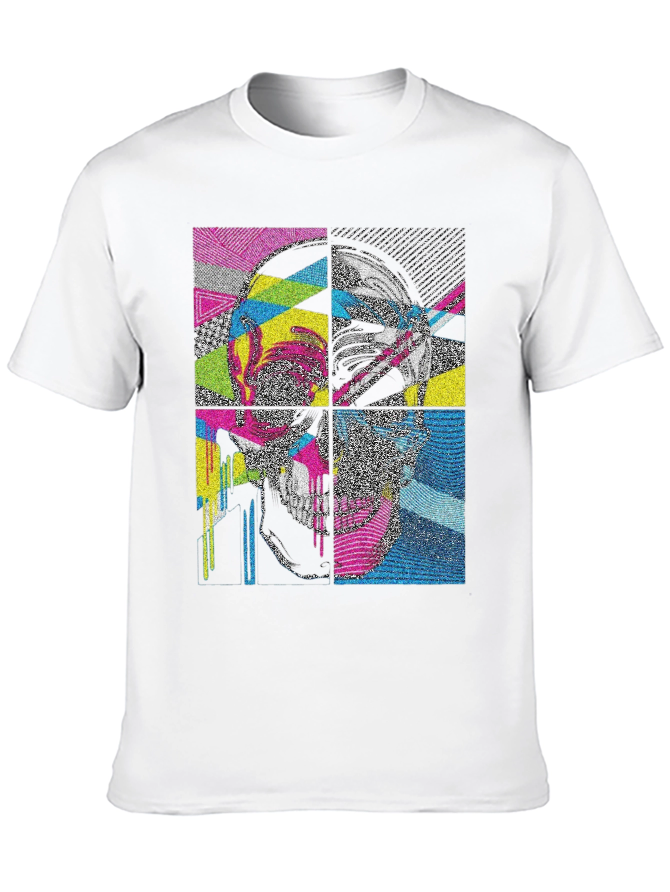 Abstract Skull Graphic Print T-Shirt