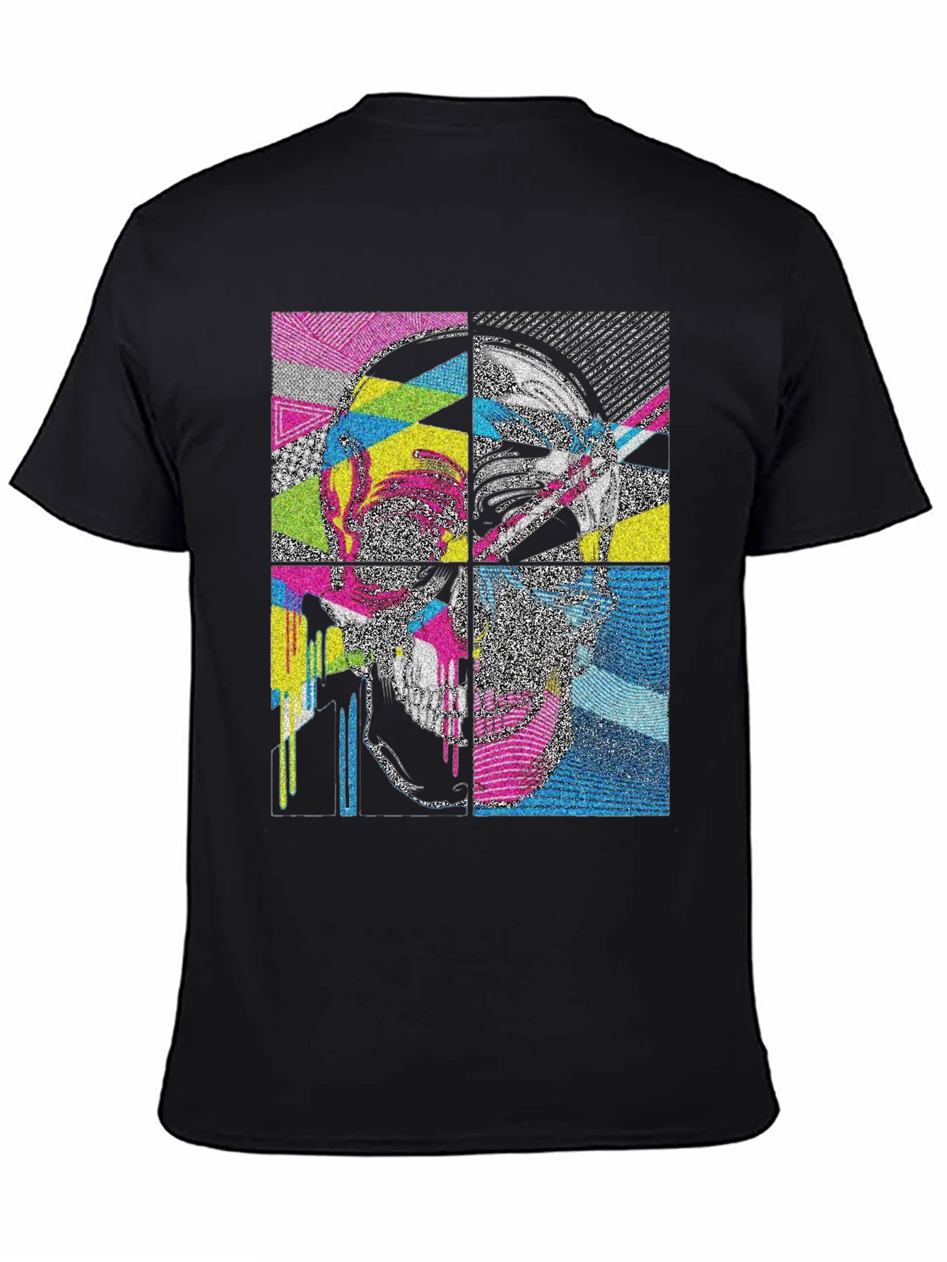Abstract Skull Graphic Print T-Shirt