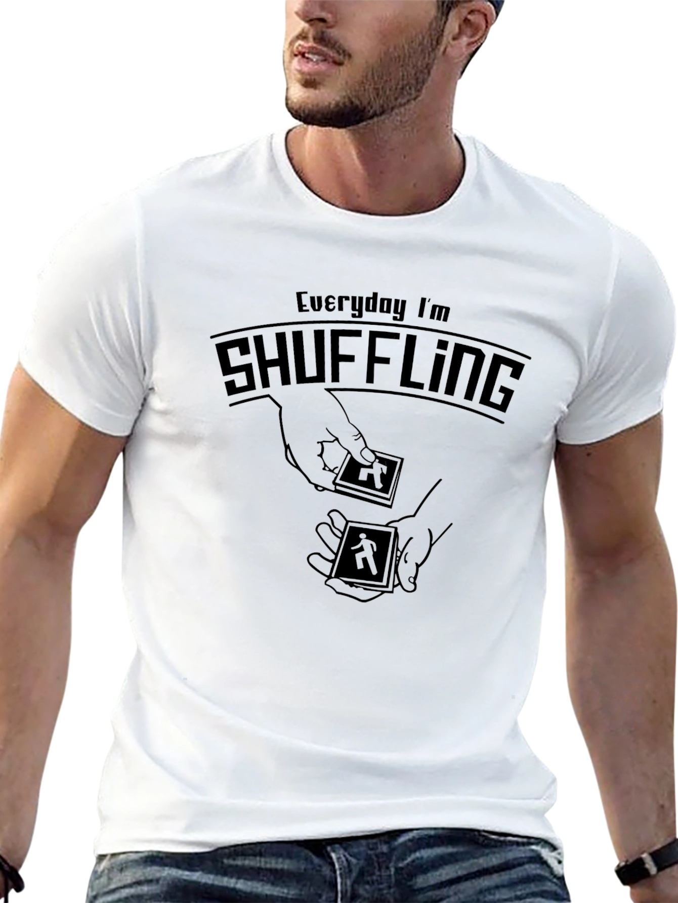 Everyday Im Shuffling Black Graphic T-Shirt