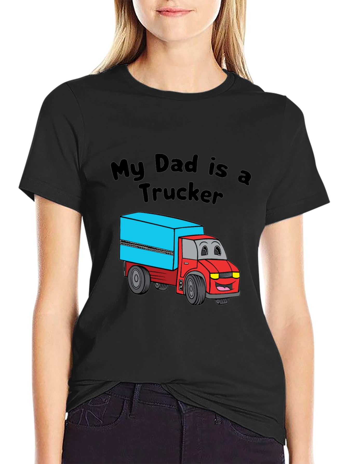 My Dad is a Trucker Black T-Shirt