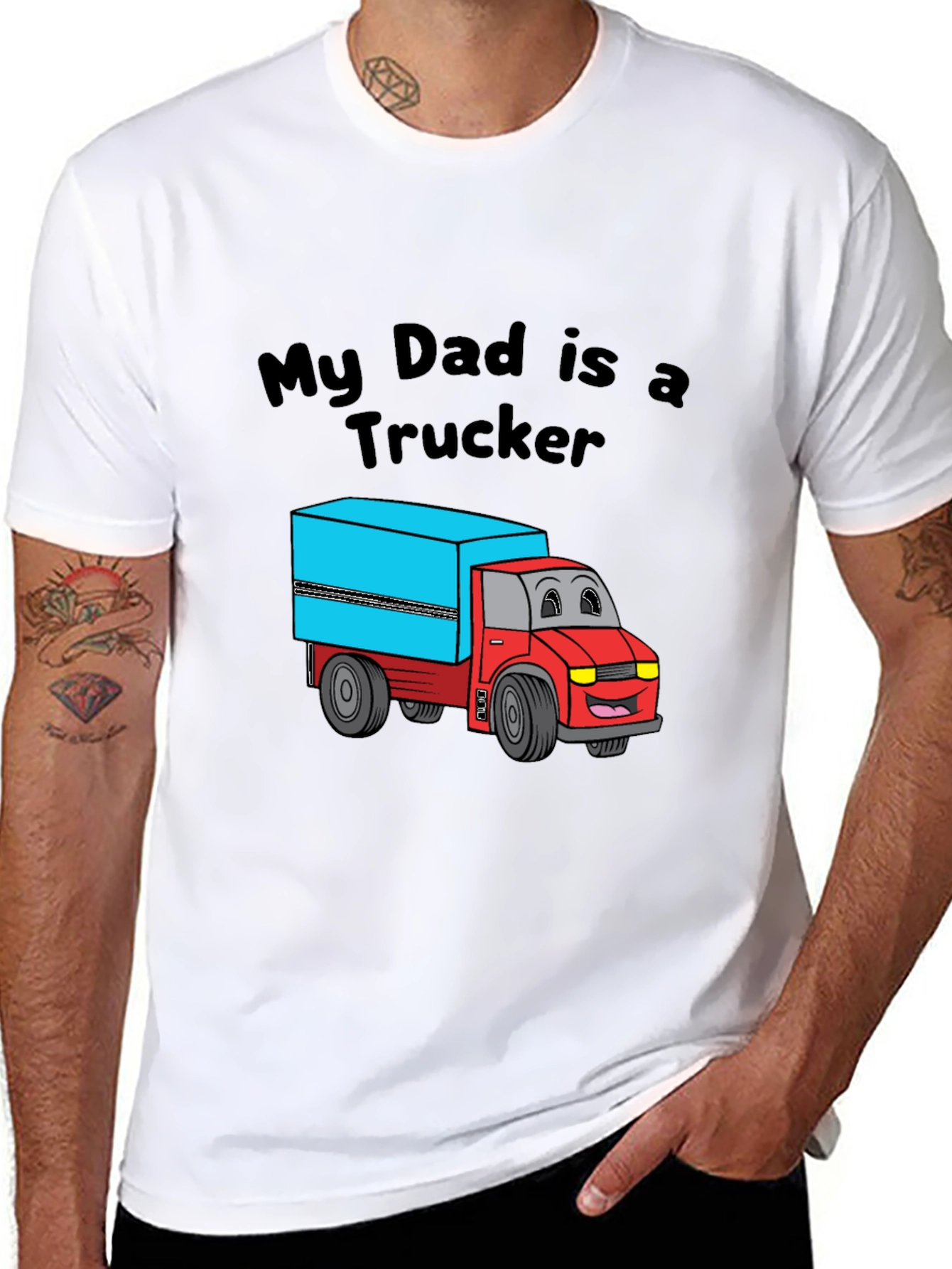 My Dad is a Trucker Black T-Shirt