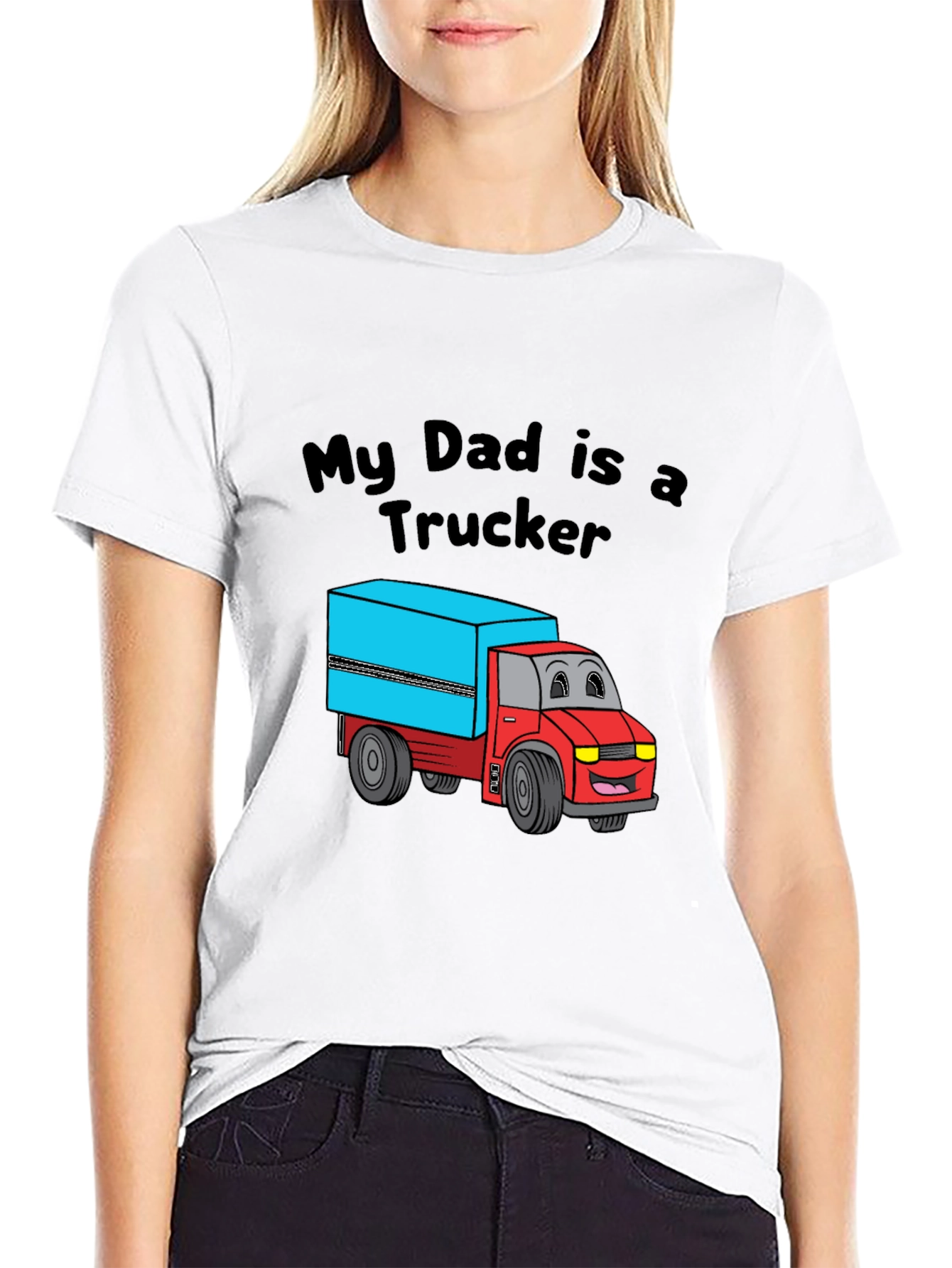 My Dad is a Trucker Black T-Shirt