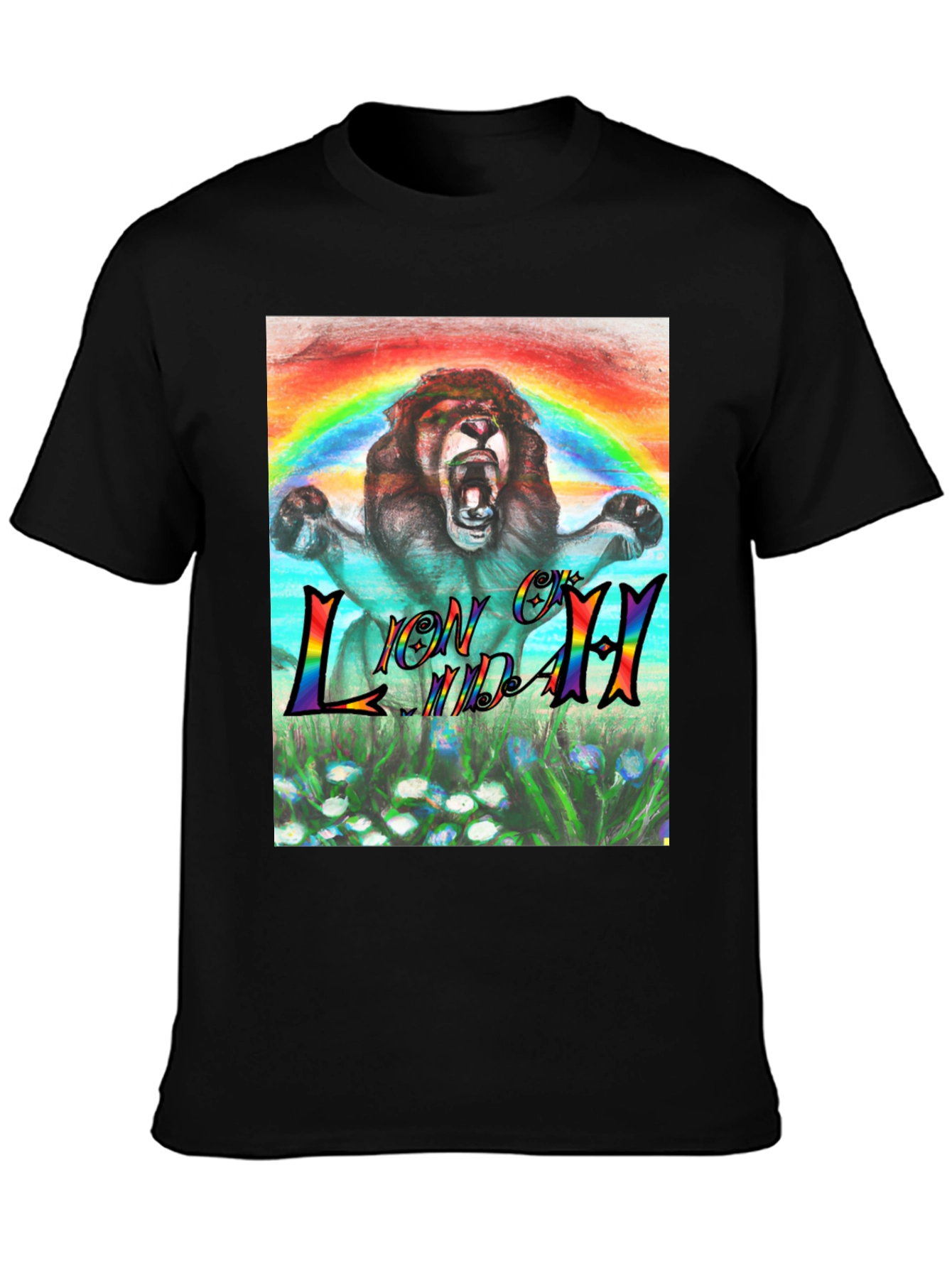 Rainbow Lion T-Shirt - Graphic Print Tee