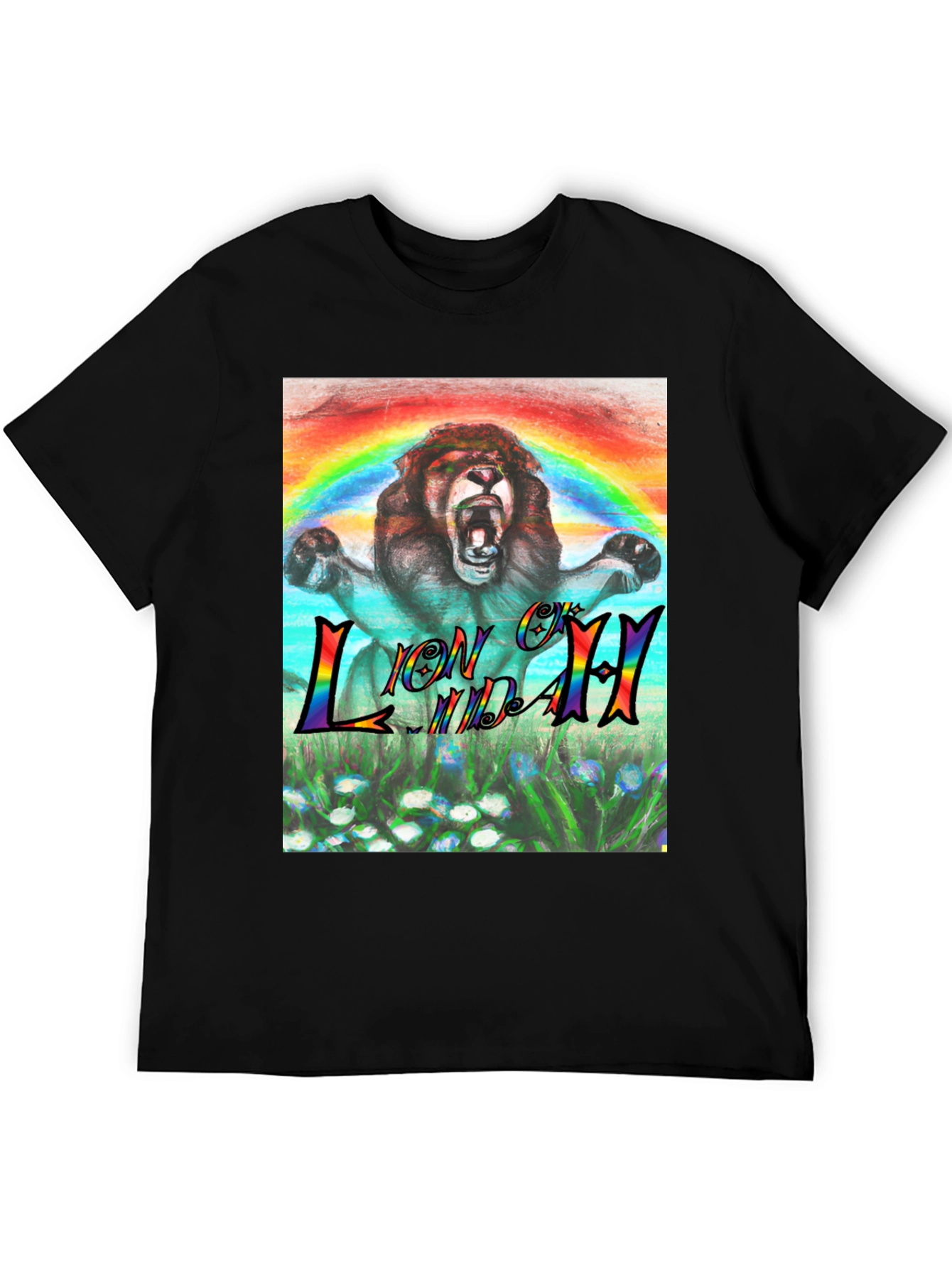 Rainbow Lion T-Shirt - Graphic Print Tee