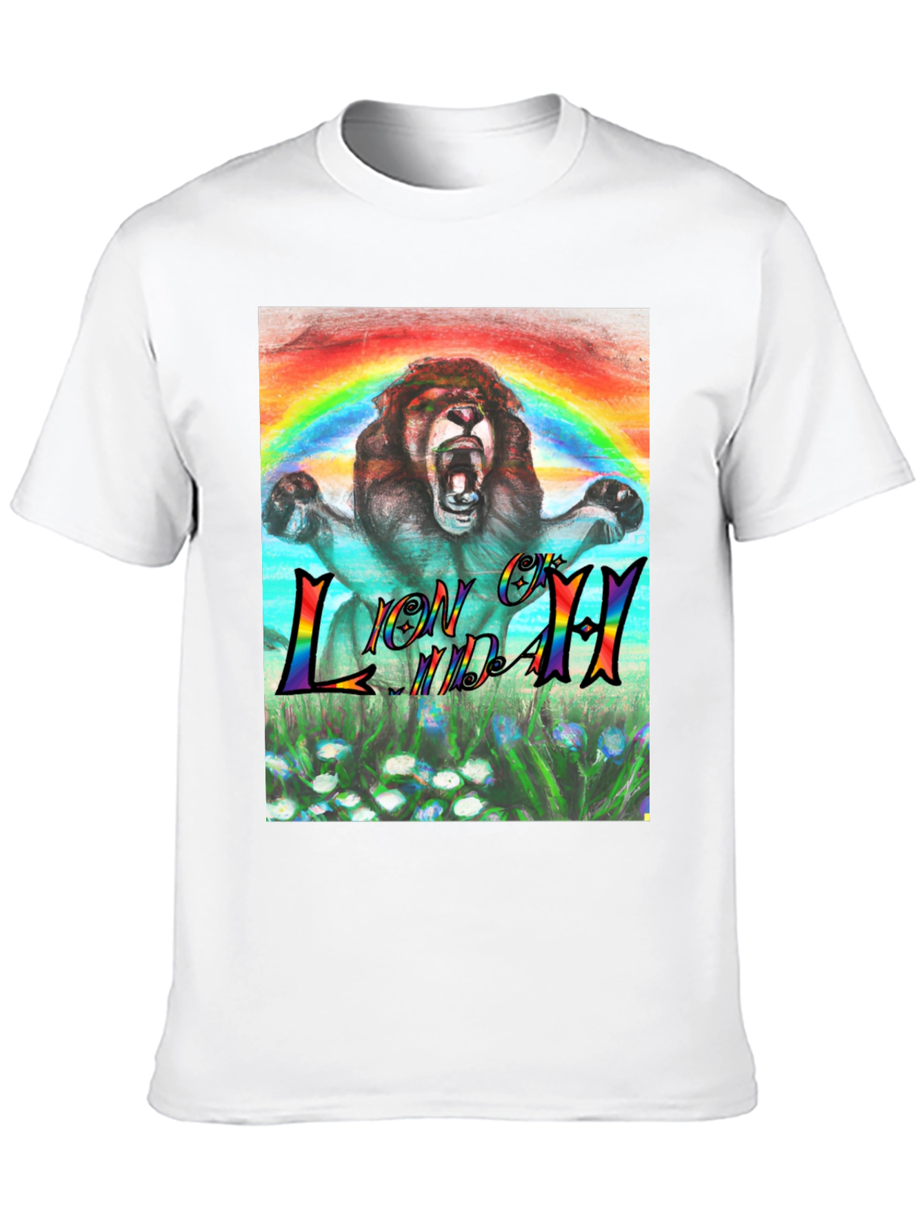 Rainbow Lion T-Shirt - Graphic Print Tee