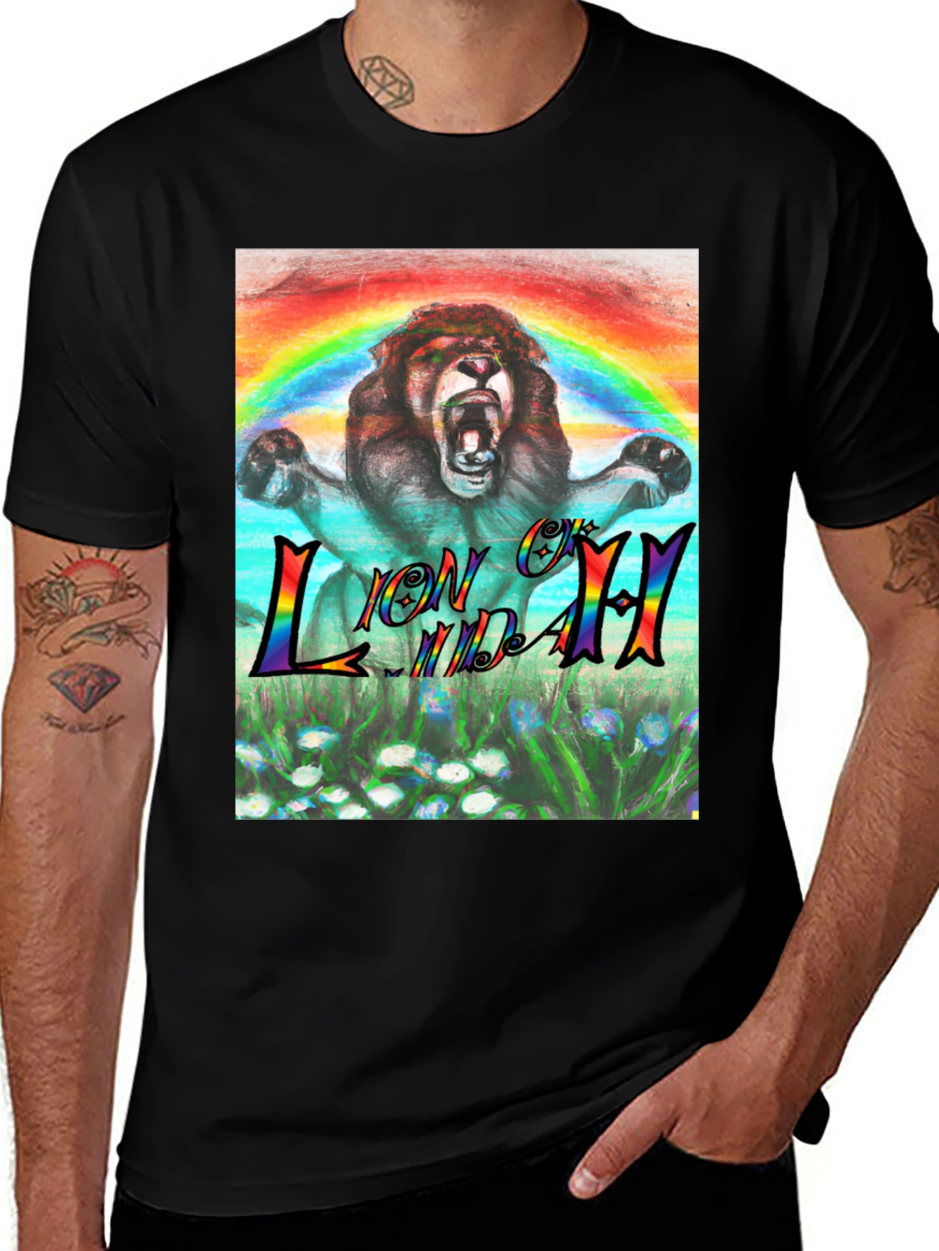 Rainbow Lion T-Shirt - Graphic Print Tee