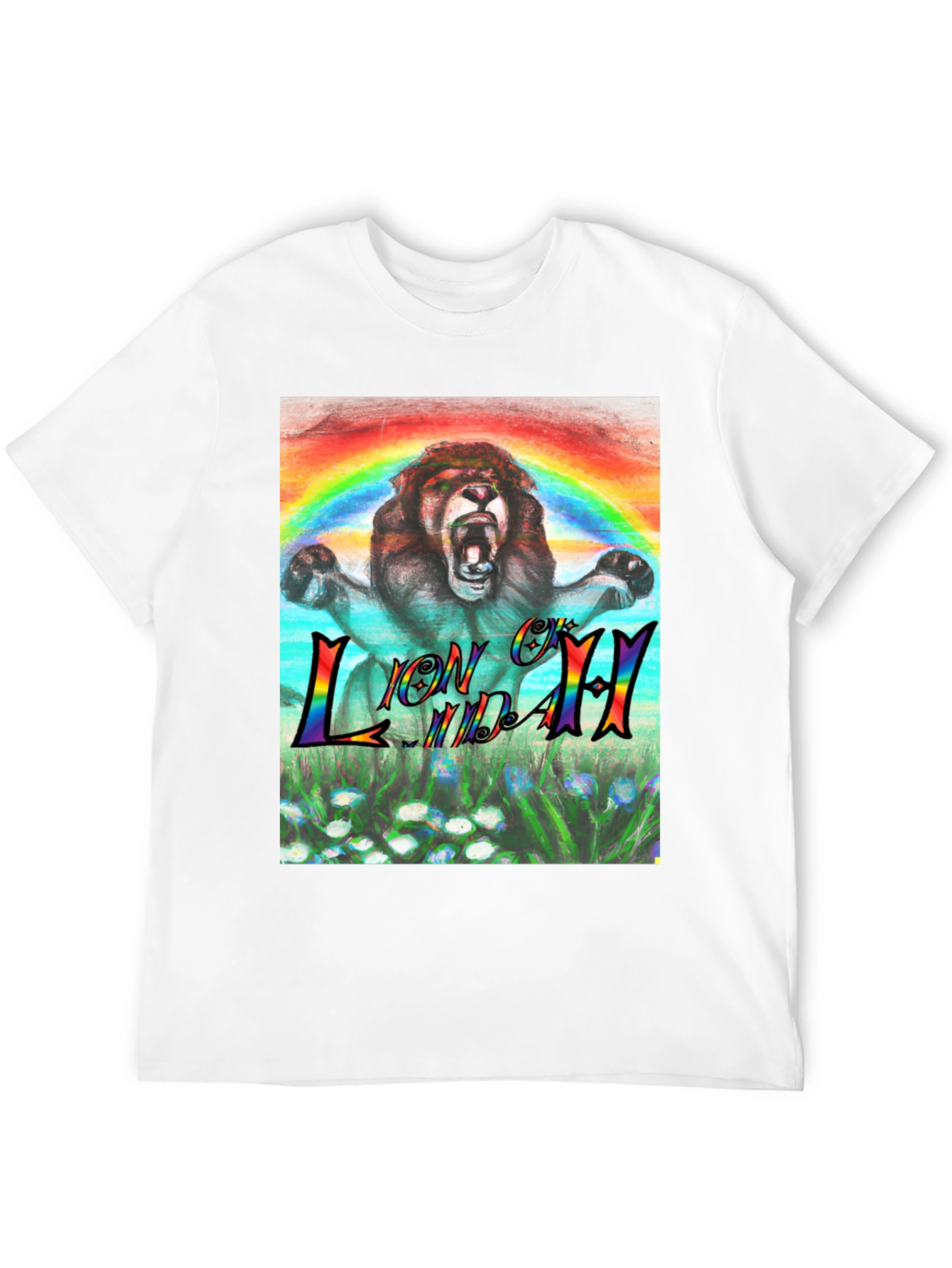 Rainbow Lion T-Shirt - Graphic Print Tee
