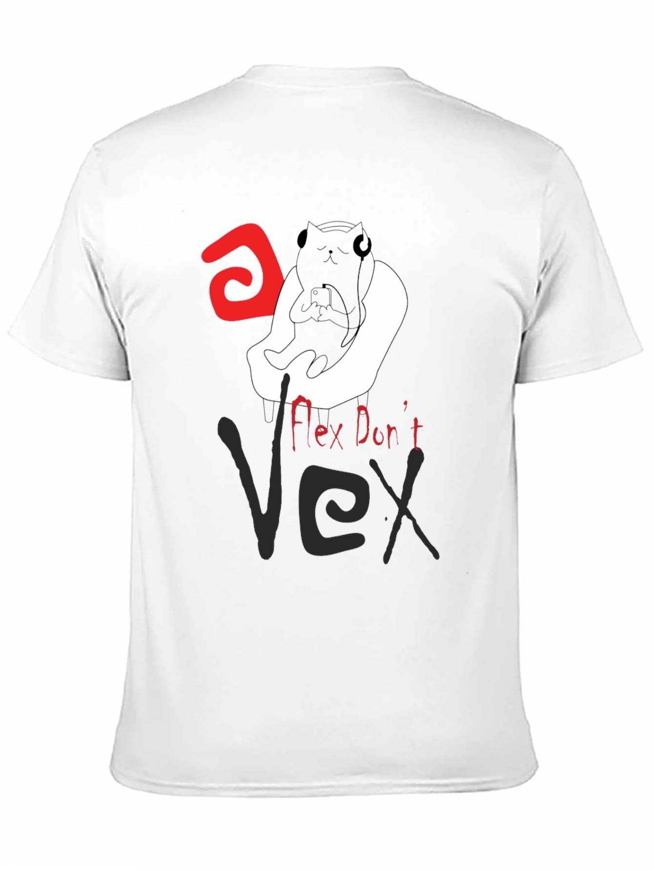 Flex Dont Vex Graphic Tee - Relaxed Cat Design