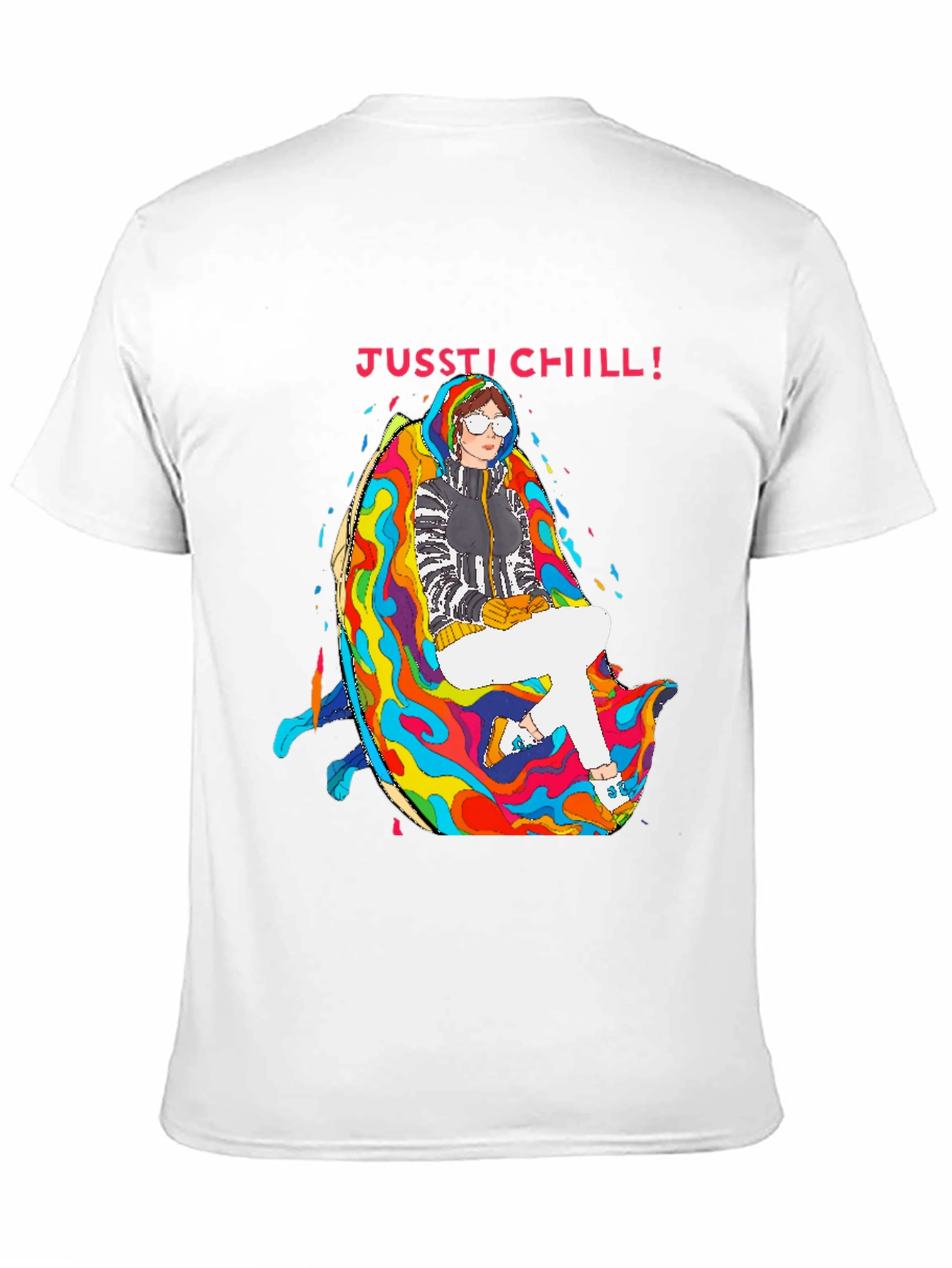 Jusst Chill! Black Graphic Tee