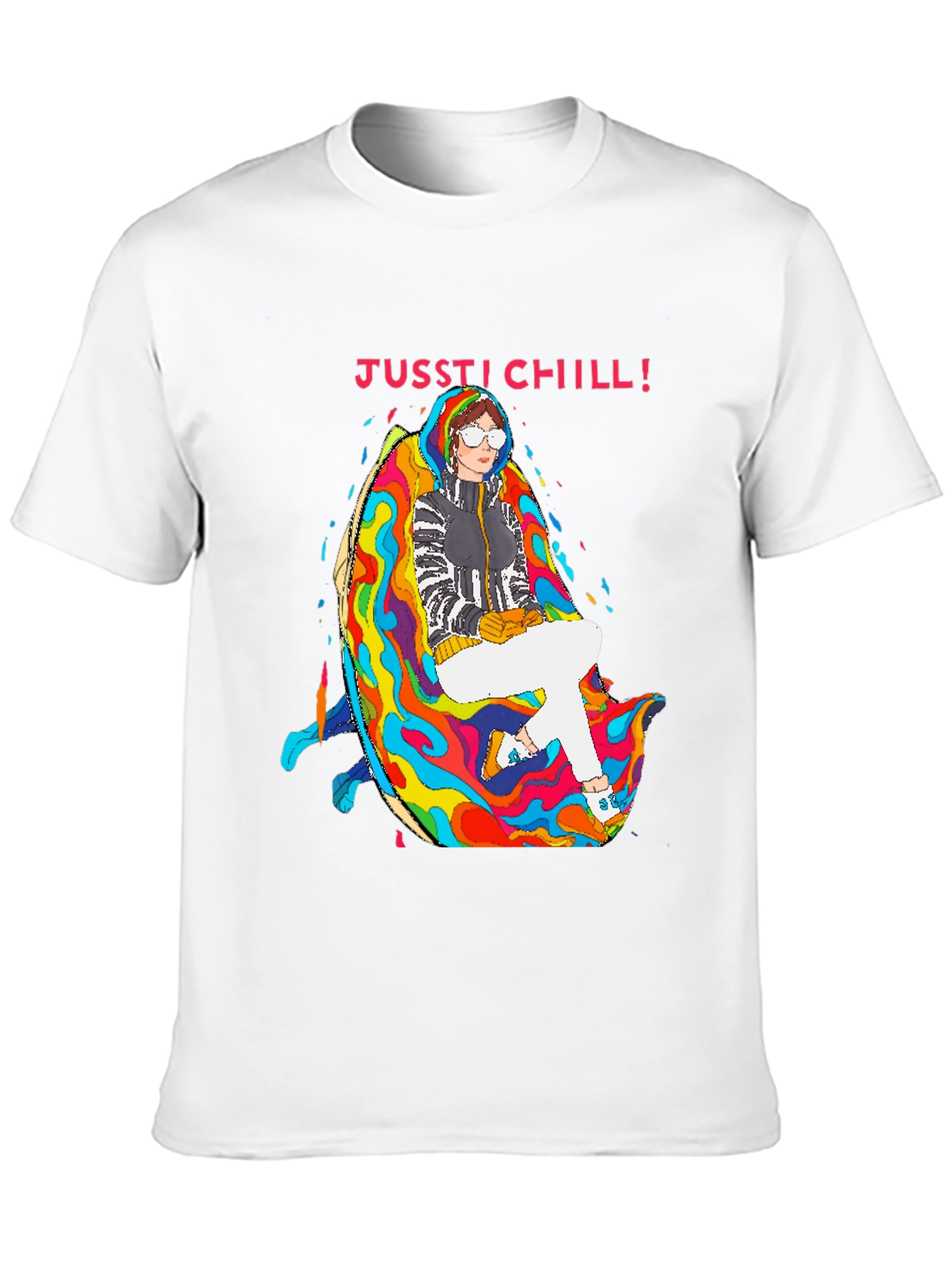 Jusst Chill! Black Graphic Tee