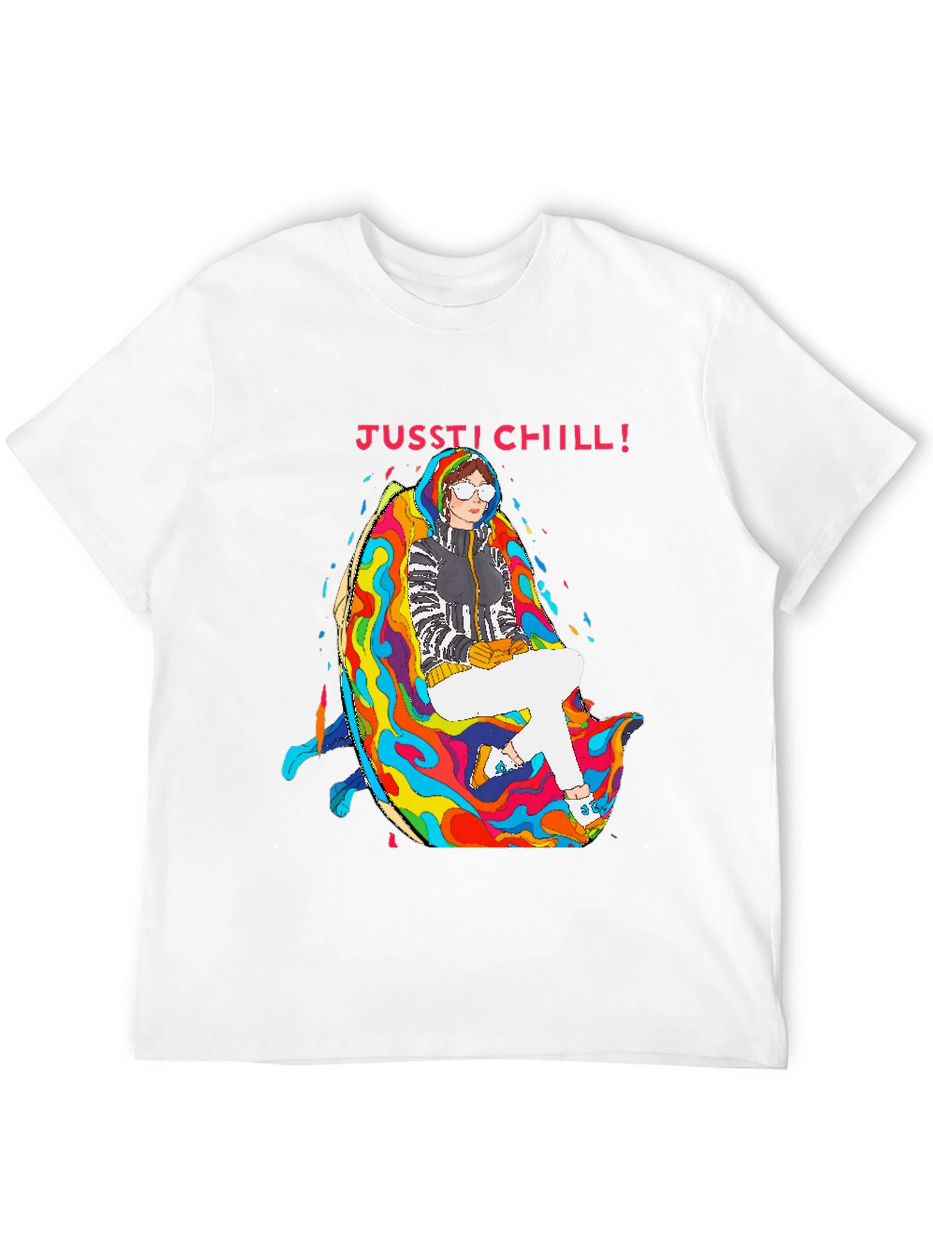 Jusst Chill! Black Graphic Tee