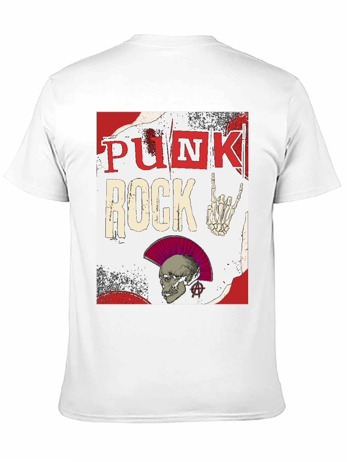 Punk Rock Graphic Tee - Edgy Skull Design