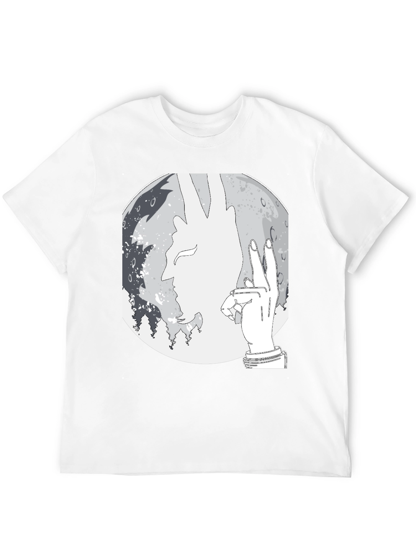 Silhouette Moon Graphic Tee - Stylish Mens Black T-Shirt