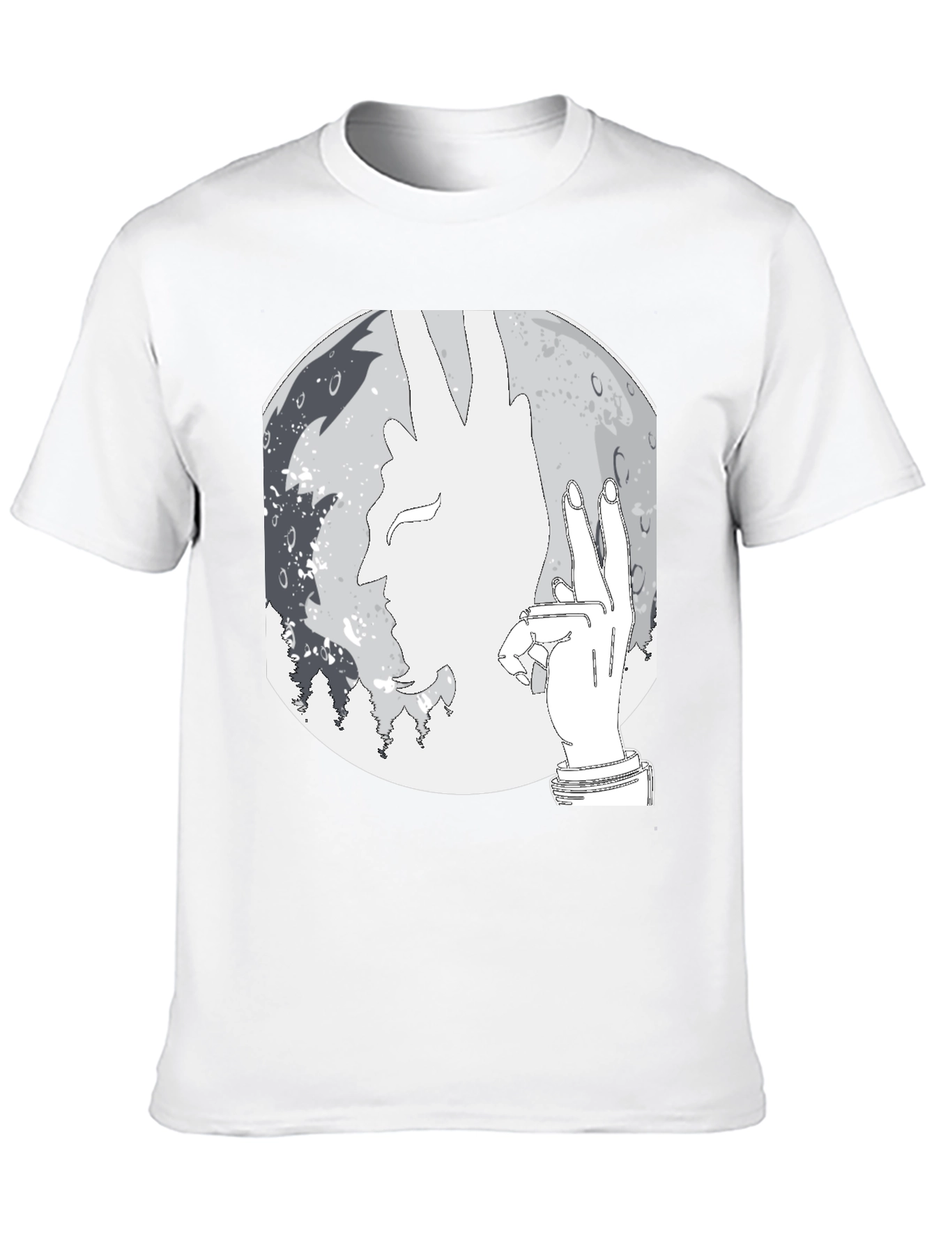 Silhouette Moon Graphic Tee - Stylish Mens Black T-Shirt