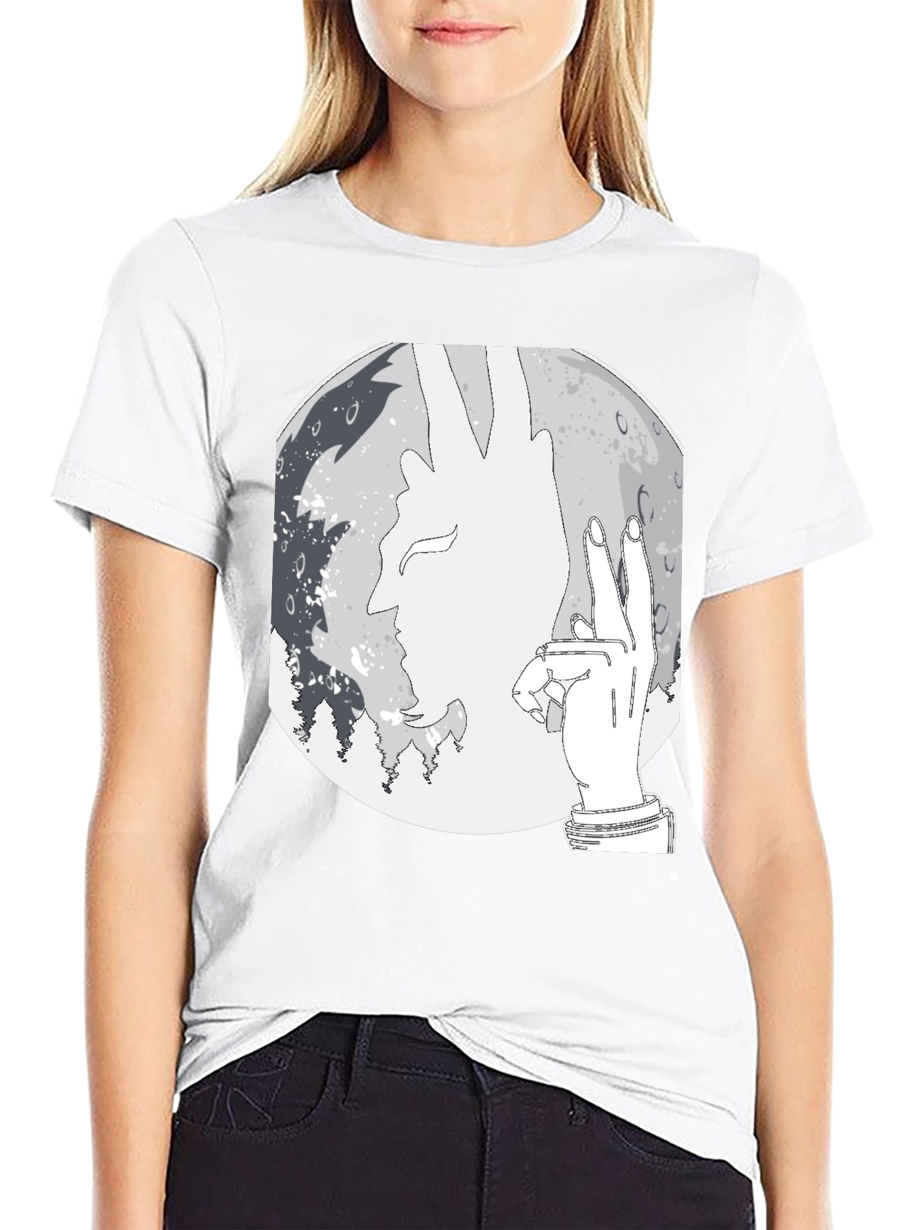 Silhouette Moon Graphic Tee - Stylish Mens Black T-Shirt