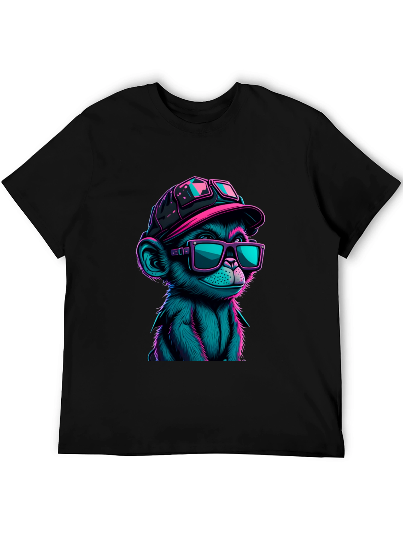 Cool Monkey Graphic Tee - Neon Ape Design
